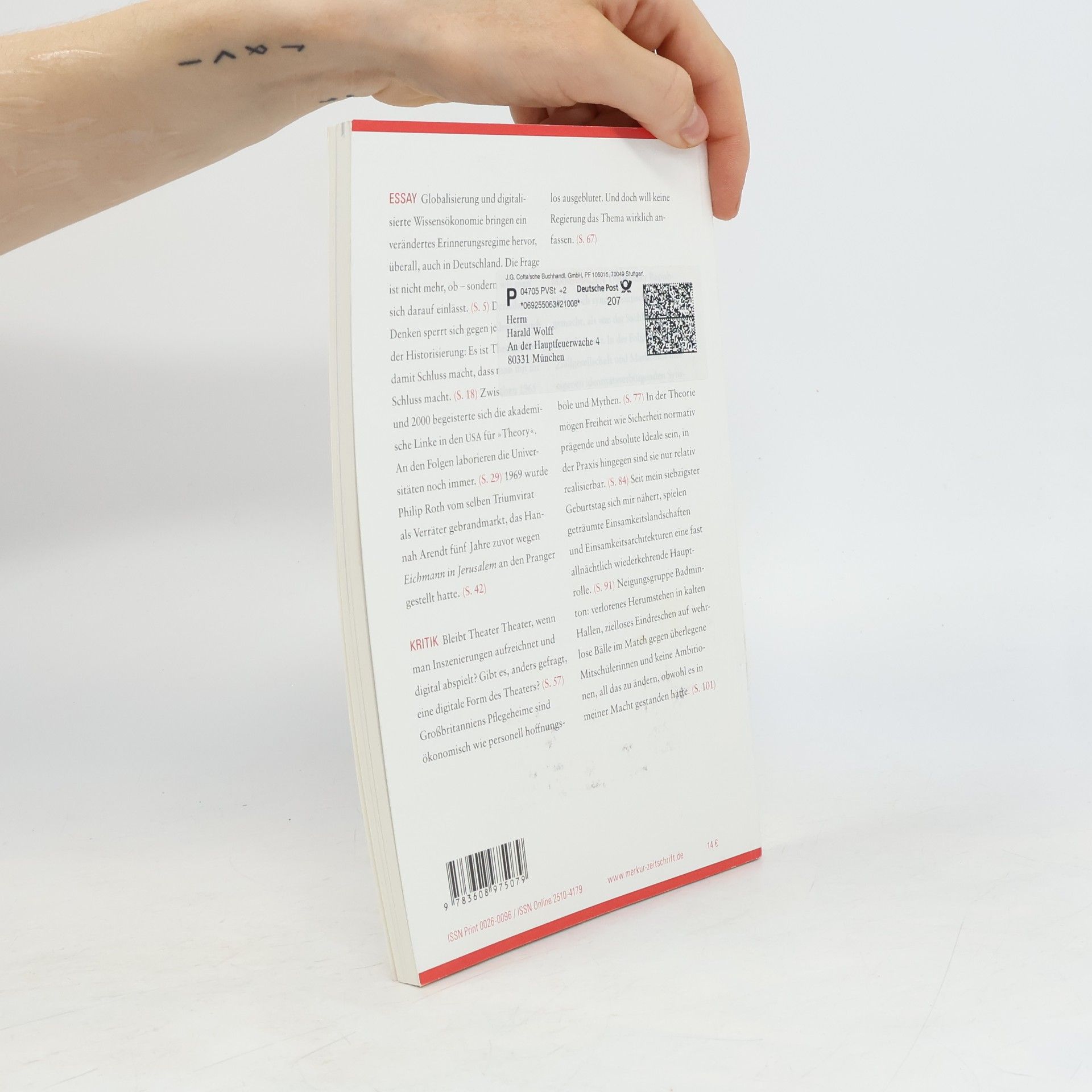 Christian Demand MERKUR Gegründet 1947 als Deutsche Zeitschrift für europäisches Denken - 2021-08