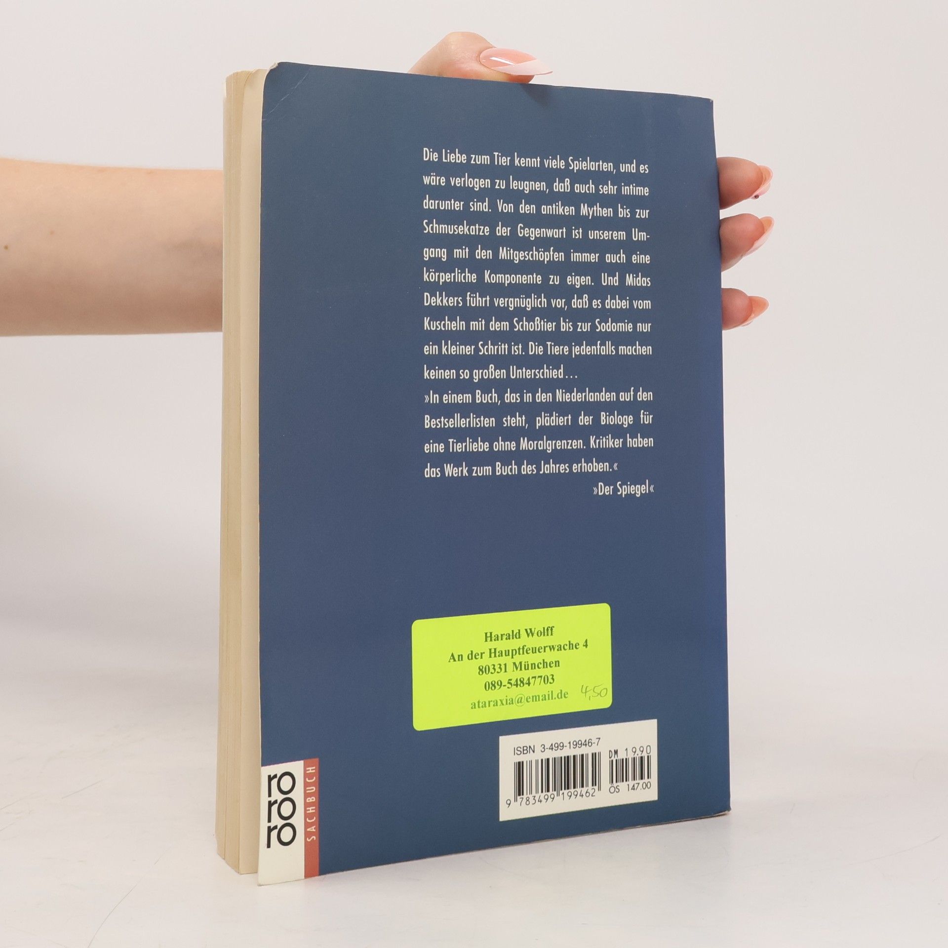Midas Dekkers rororo Sachbuch: Geliebtes Tier