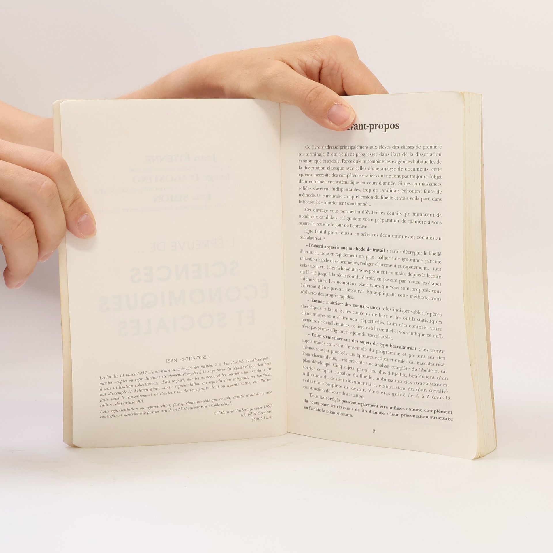 Jean Étienne L'épreuve de sciences économiques et sociales: Baccalauréat B