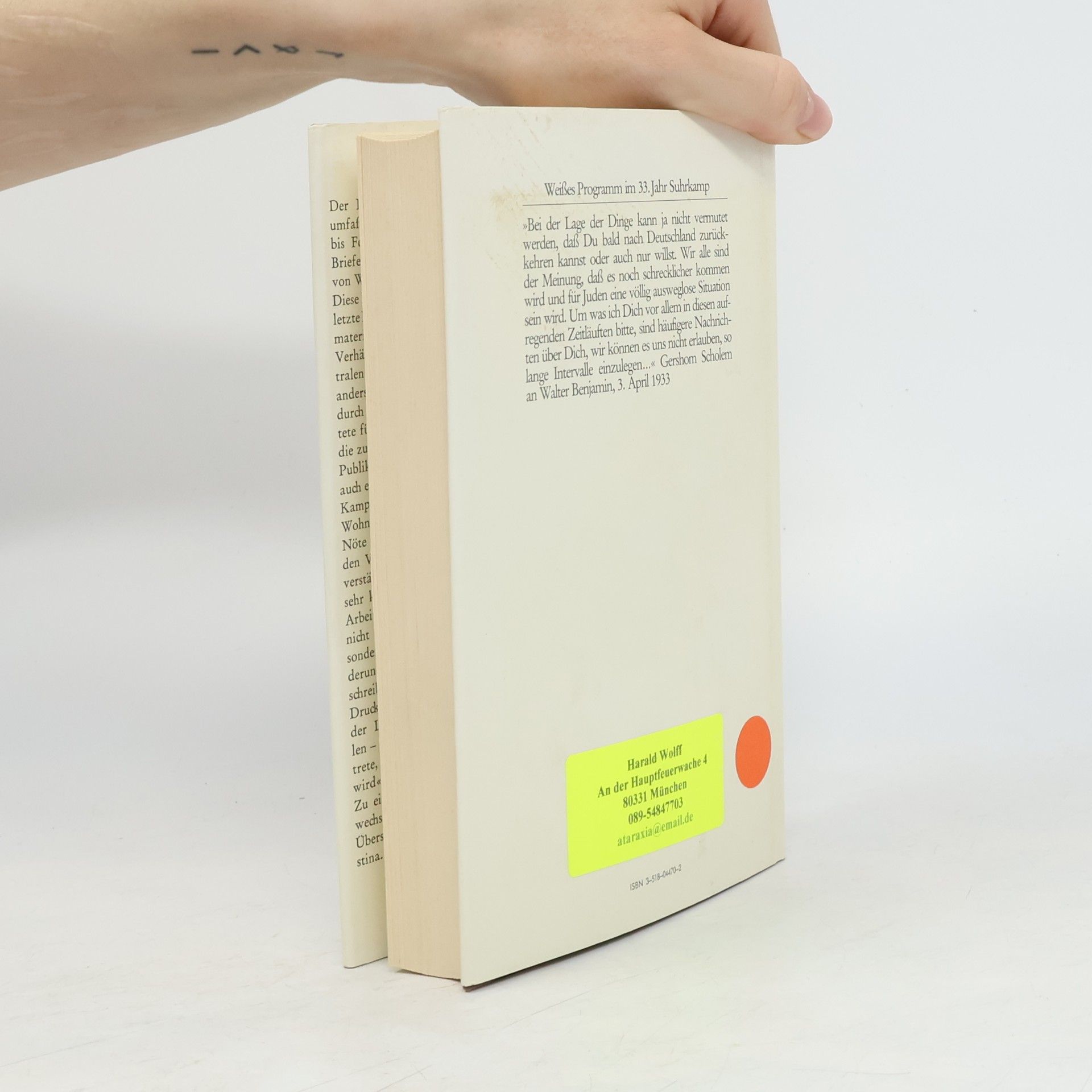 Walter Benjamin Briefwechsel