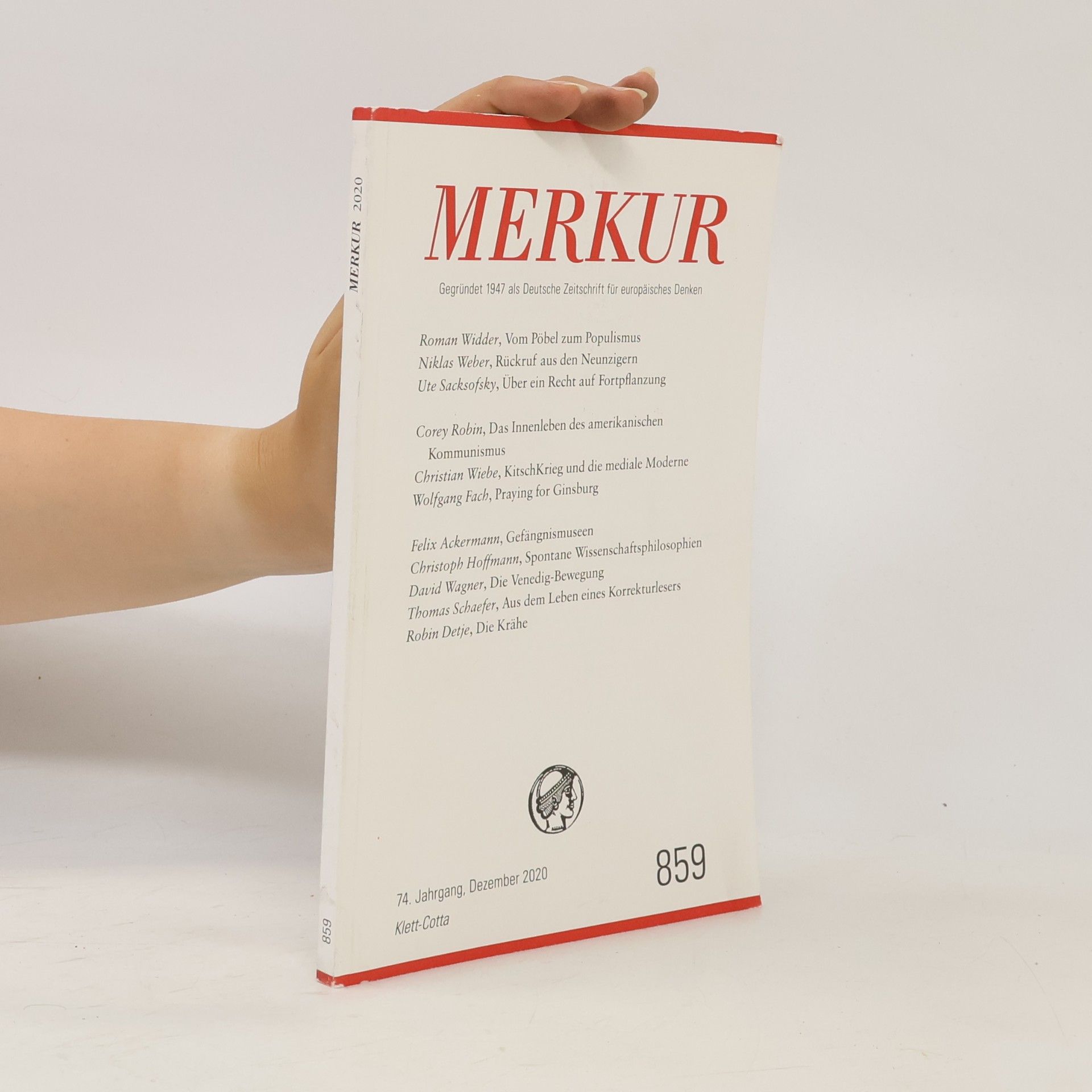 Christian Demand MERKUR Gegründet 1947 als Deutsche Zeitschrift für europäisches Denken - 2020-12