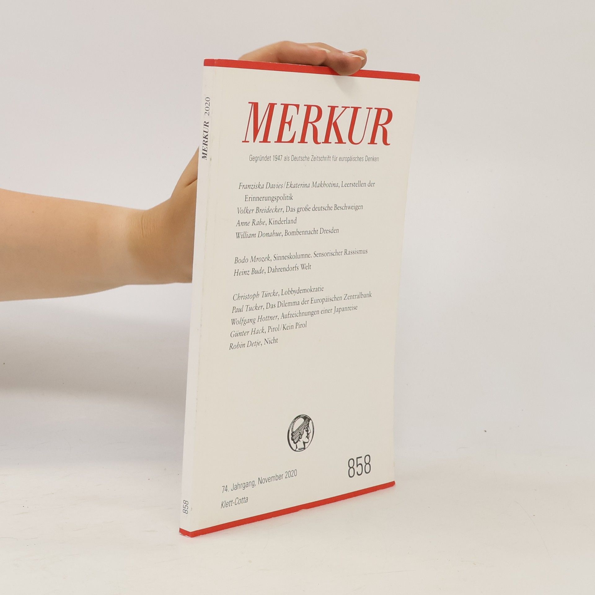 MERKUR Gegründet 1947 als Deutsche Zeitschrift für europäisches Denken - 2020-11