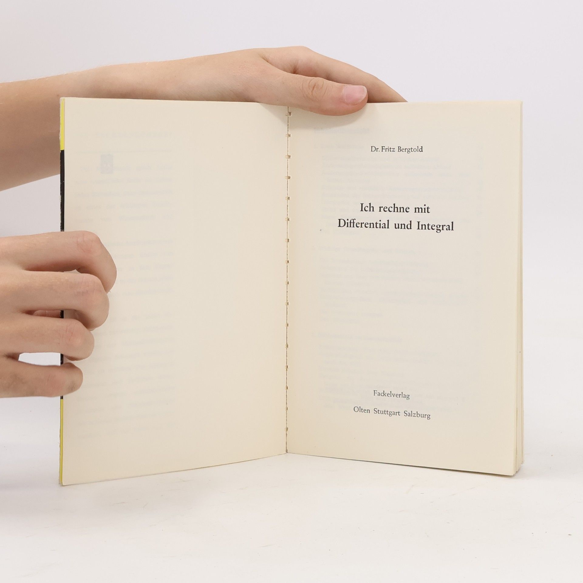 Fritz Bergtold Ich rechne mit Differential und Integral