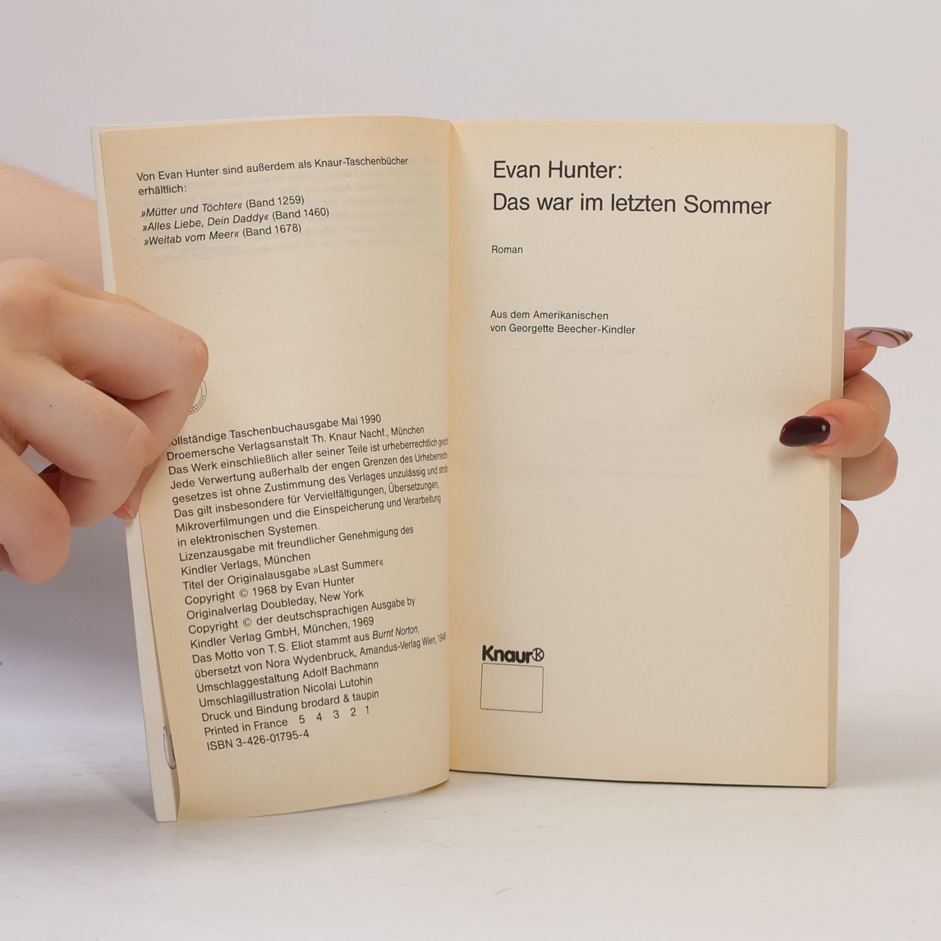 Evan Hunter Das war im letzten Sommer. Roman