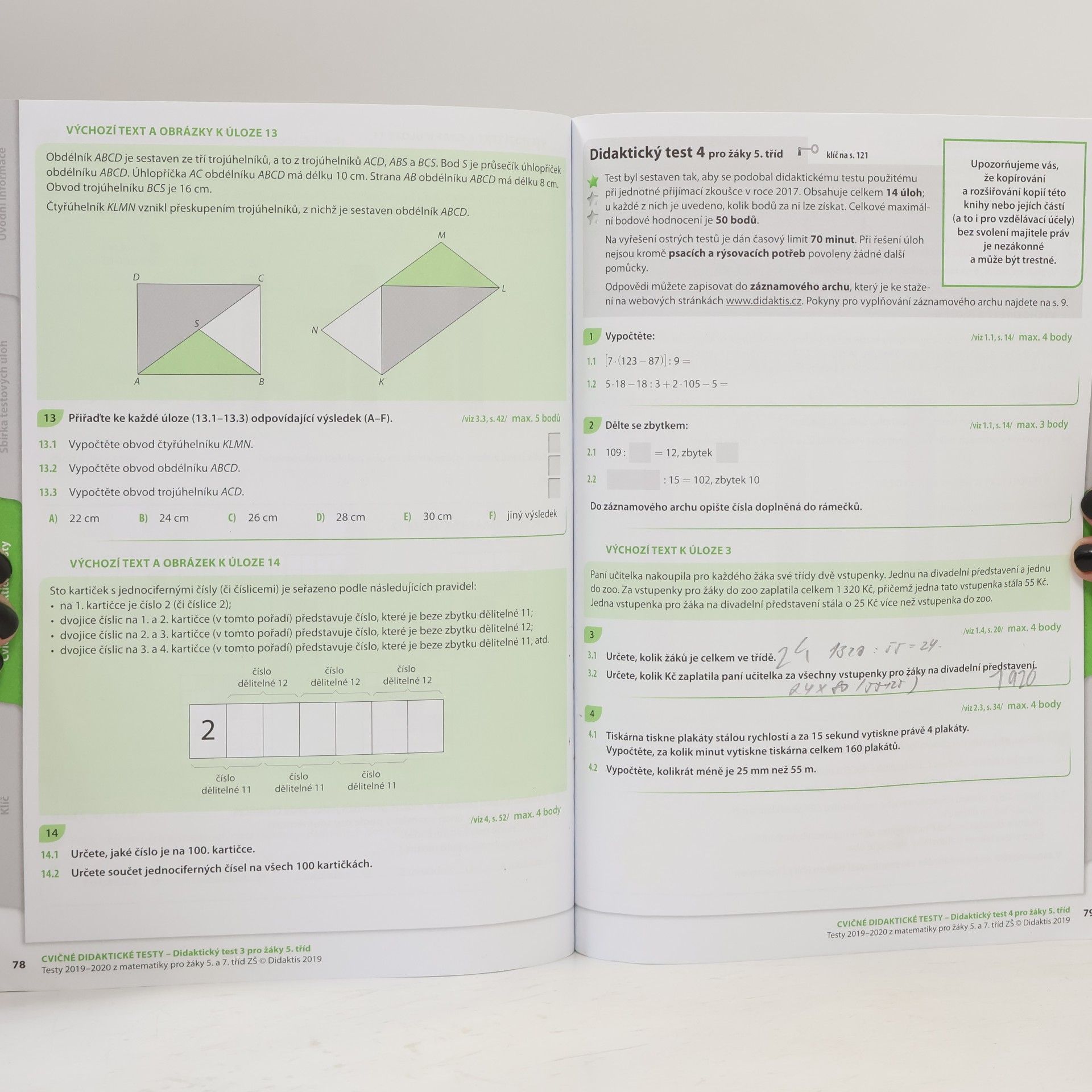 Kolektív autorov Testy ... z matematiky: Pro žáky 5. a 7. tříd ZŠ 2019-2020