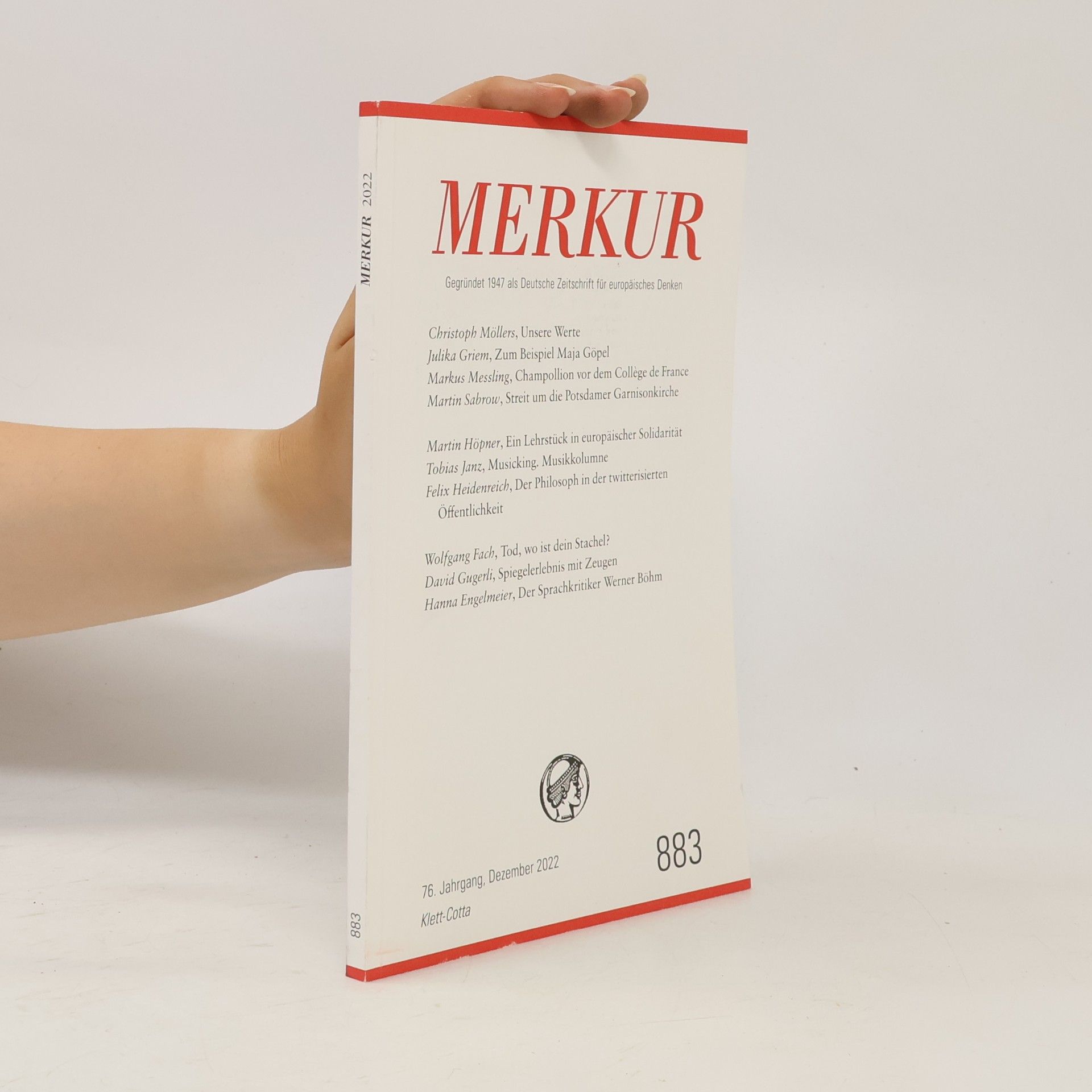 MERKUR Gegründet 1947 als Deutsche Zeitschrift für europäisches Denken - 2022 - 12
