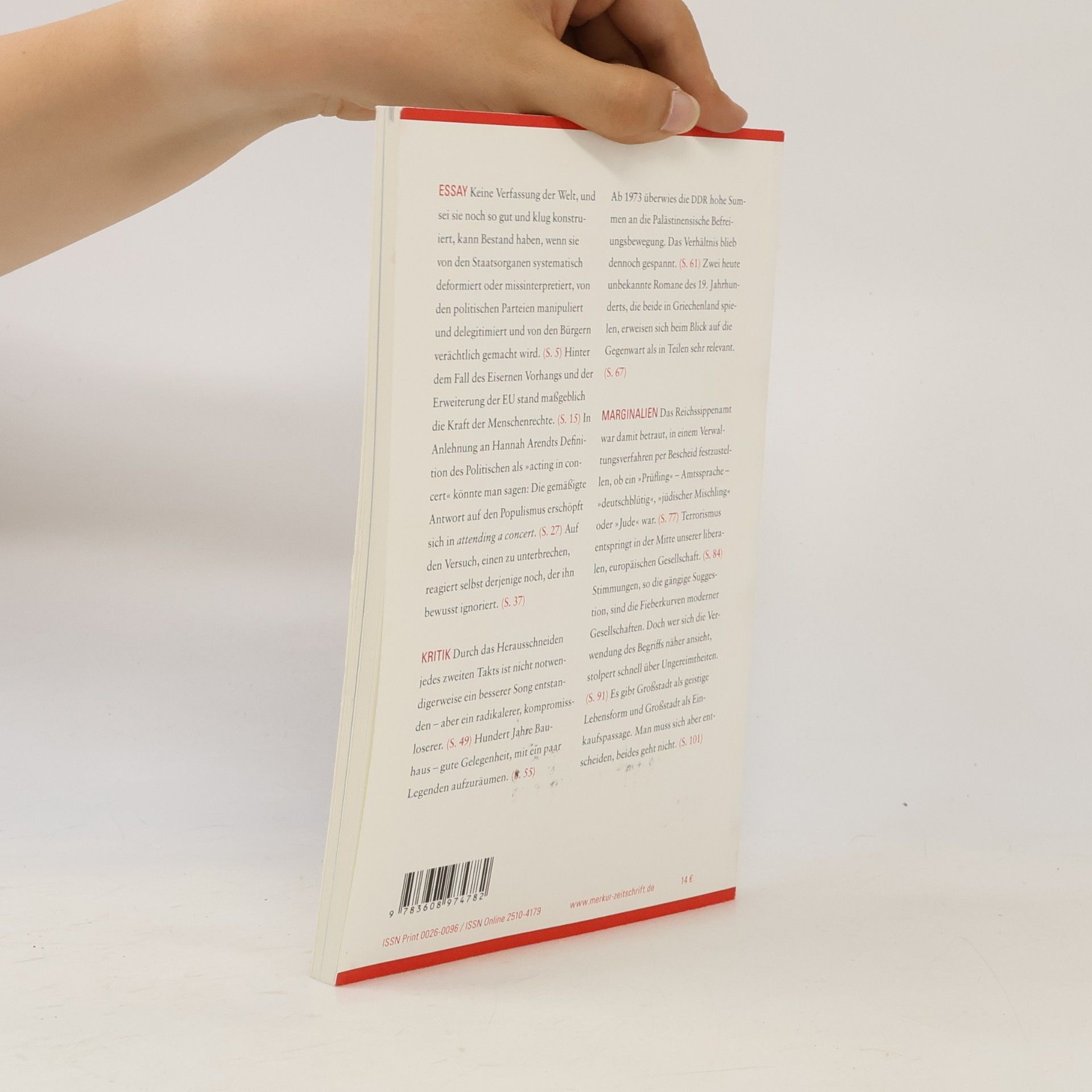 Christian Demand Merkur Gegründet 1947 als Deutsche Zeitschrift für europäisches Denken - 2019-04