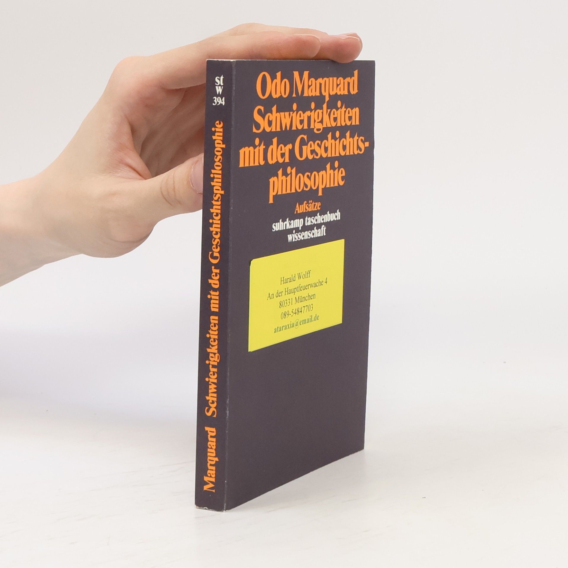 Odo Marquard Schwierigkeiten mit der Geschichtsphilosophie