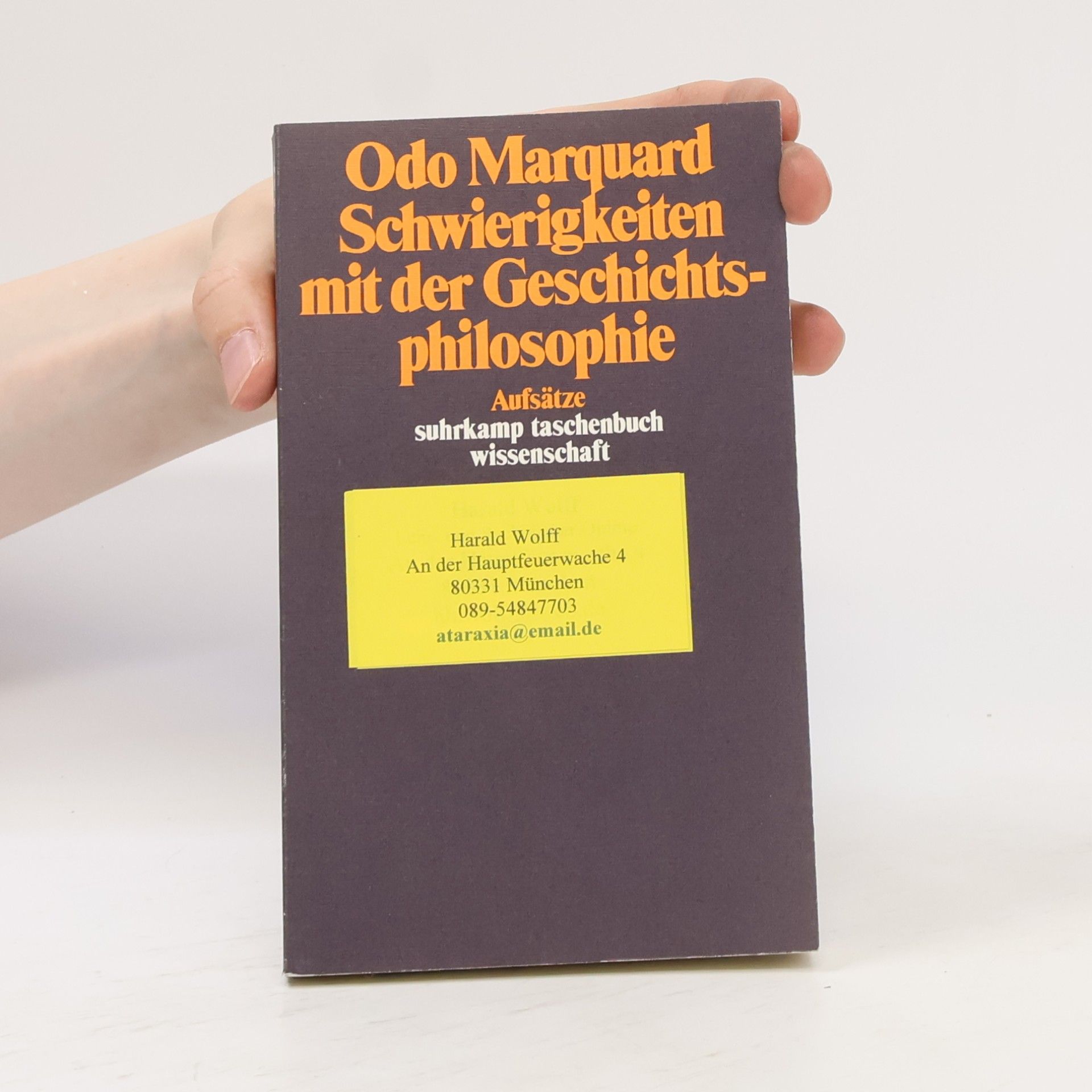 Odo Marquard Schwierigkeiten mit der Geschichtsphilosophie