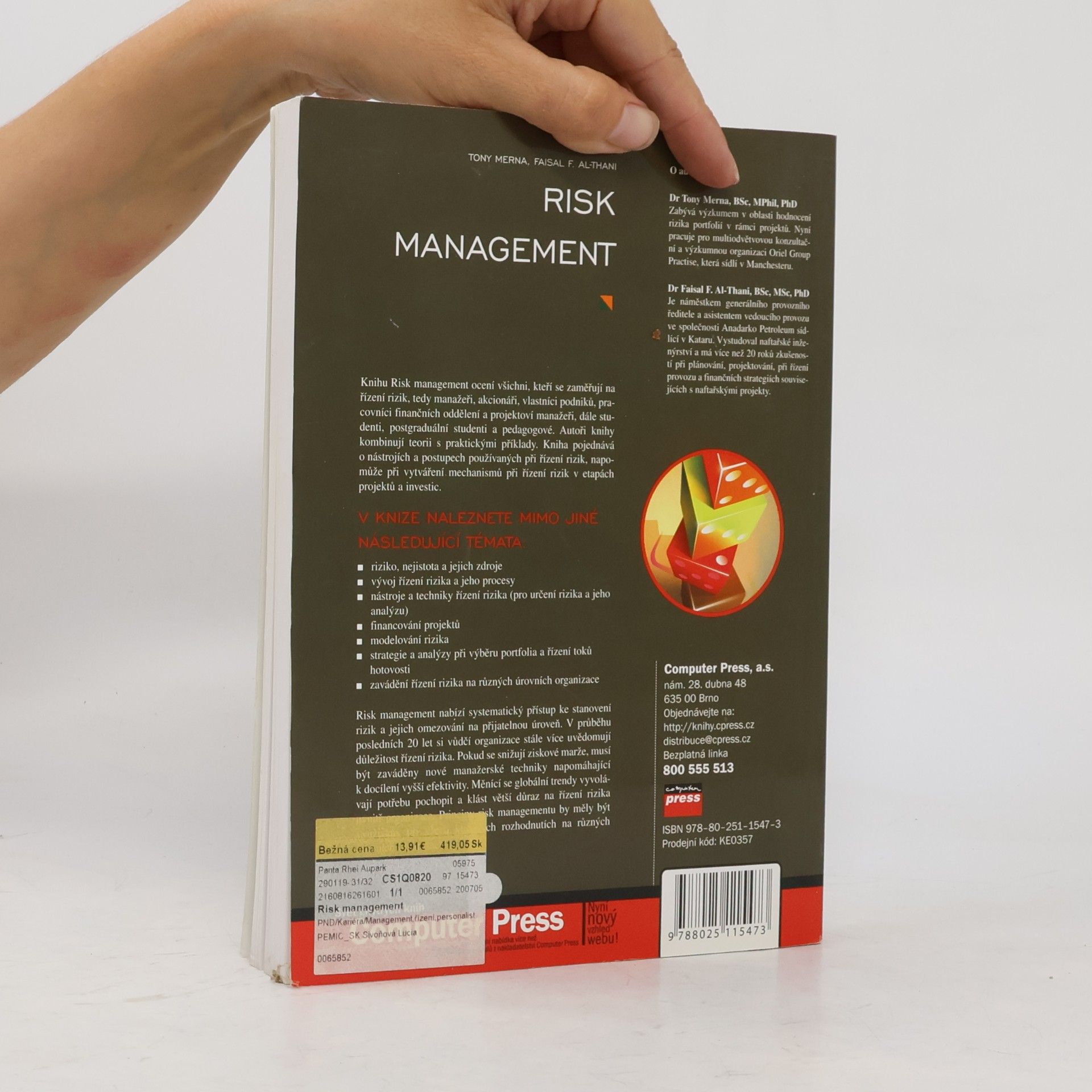 Tony Merna Risk management. Řízení rizika ve firmě