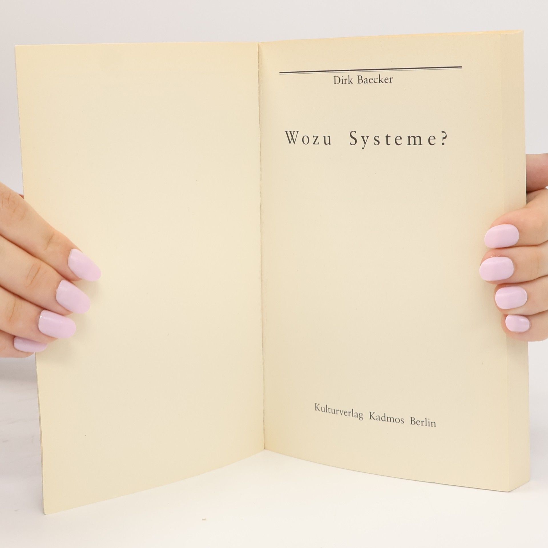 Baecker Dirk Wozu Systeme?