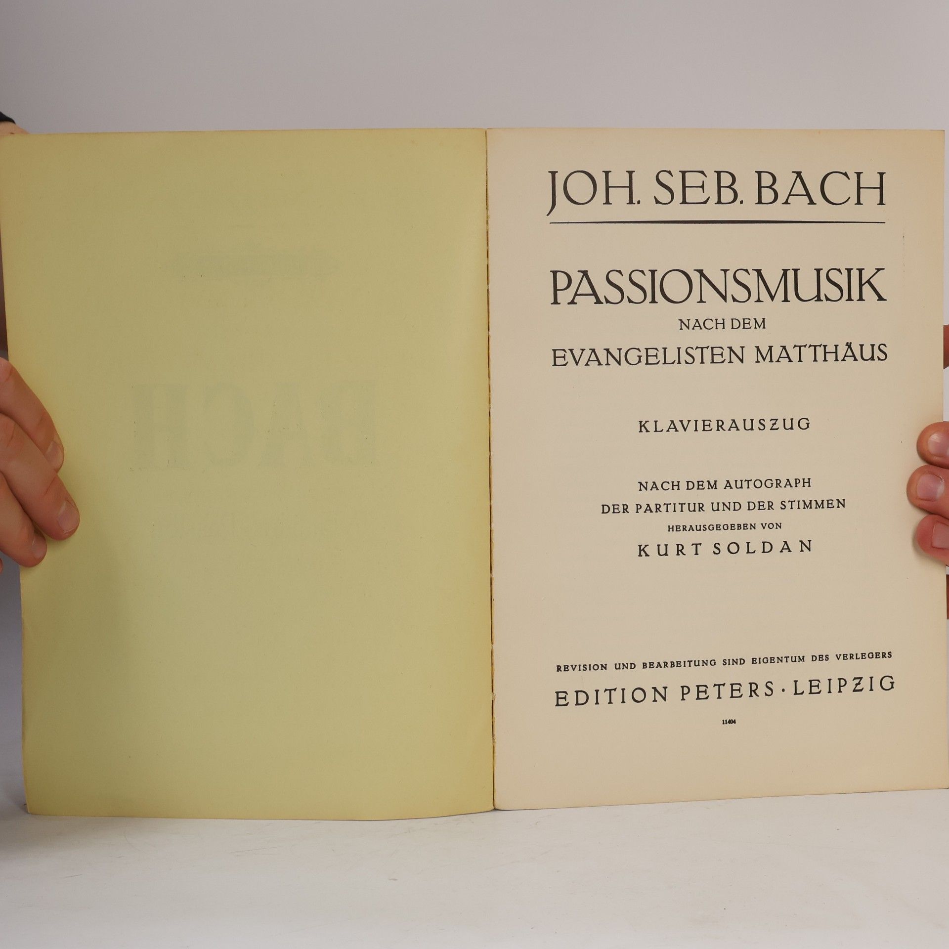Johann Sebastian Bach Passionsmusik nach dem Evangelisten Matthäus