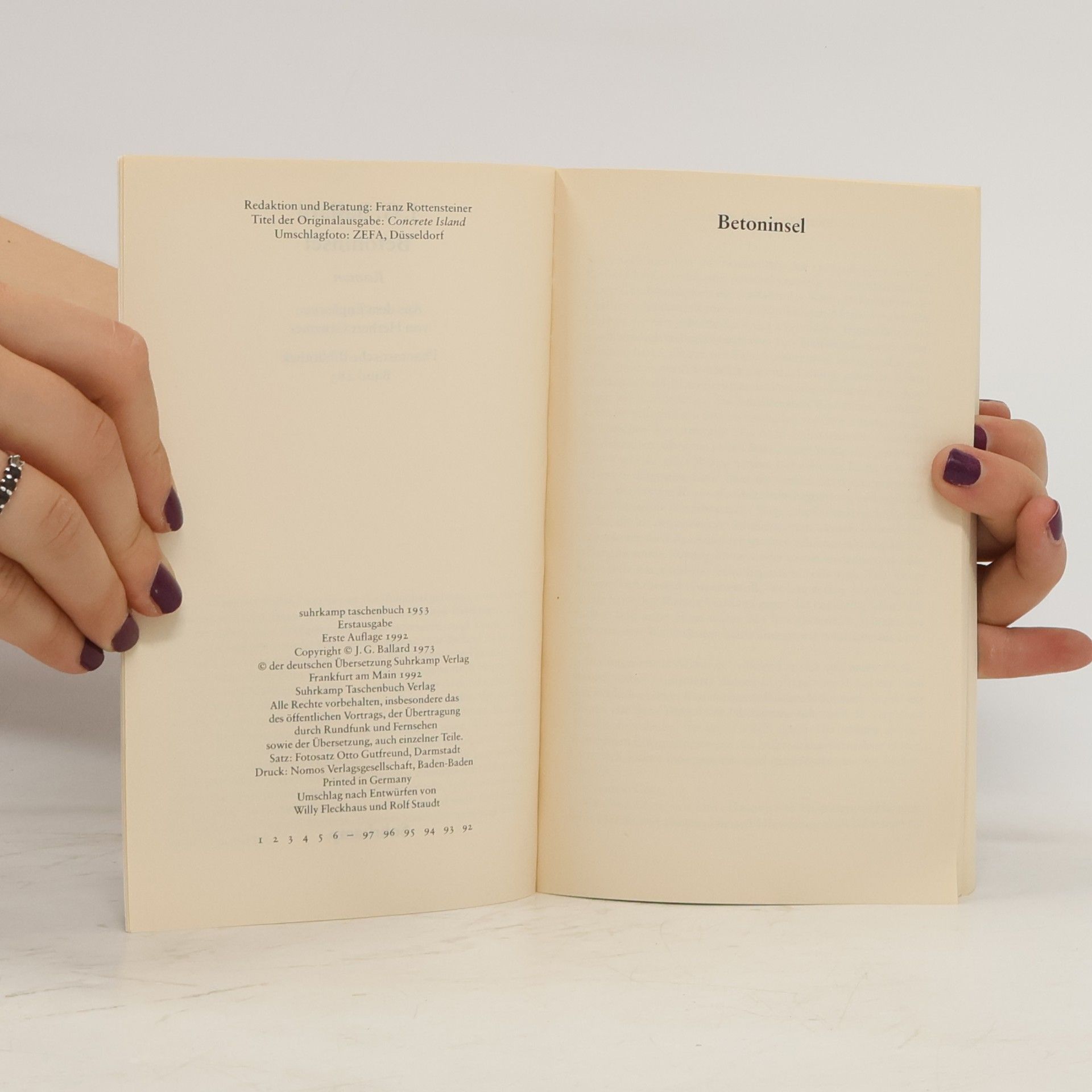 James Graham Ballard Die Betoninsel. Roman - Erstausgabe
