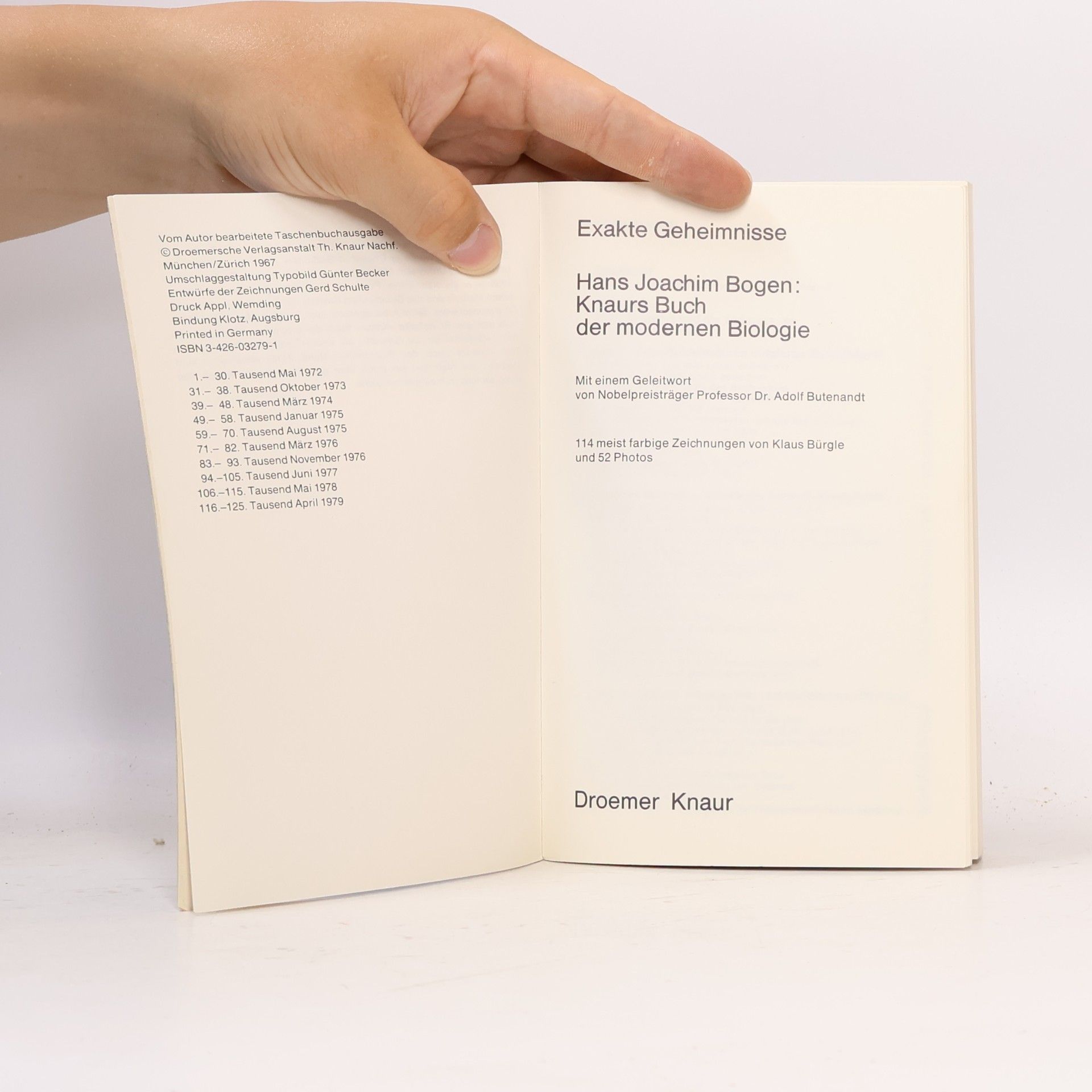 Hans Joachim Bogen Knaurs Buch der modernen Biologie