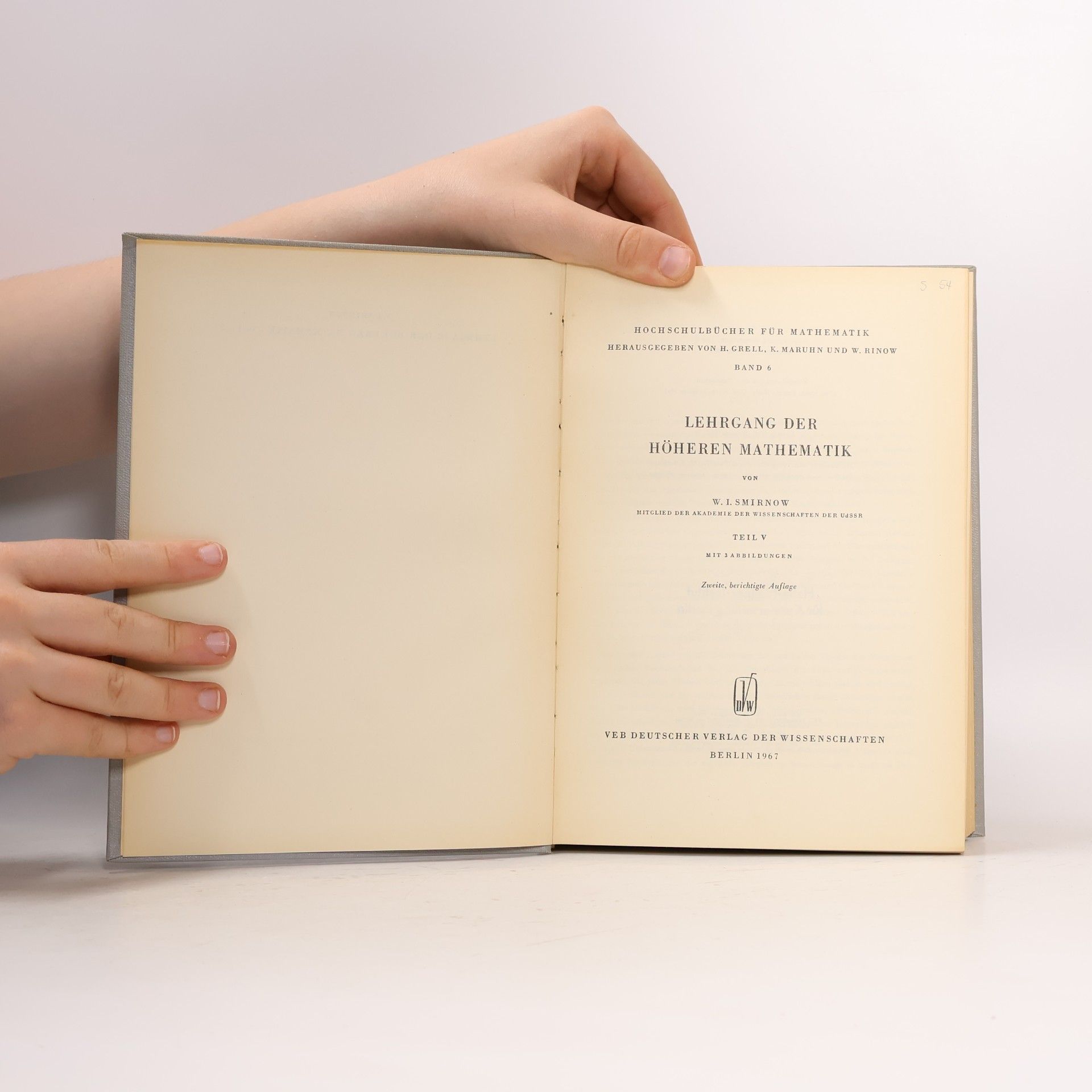 Wladimir Iwanowitsch Smirnow Lehrgang der Höheren Mathematik V.