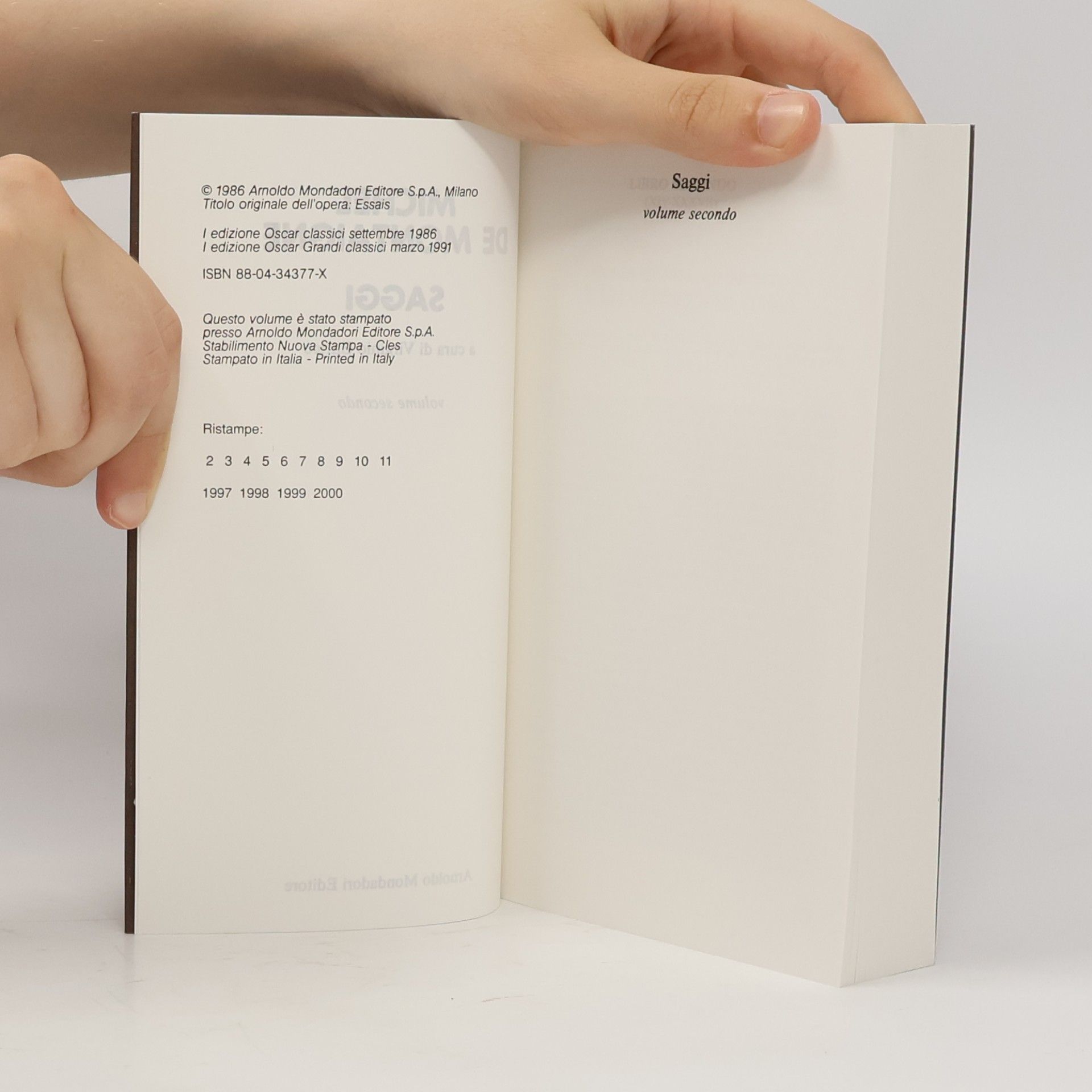 Montaigne Saggi volume secondo