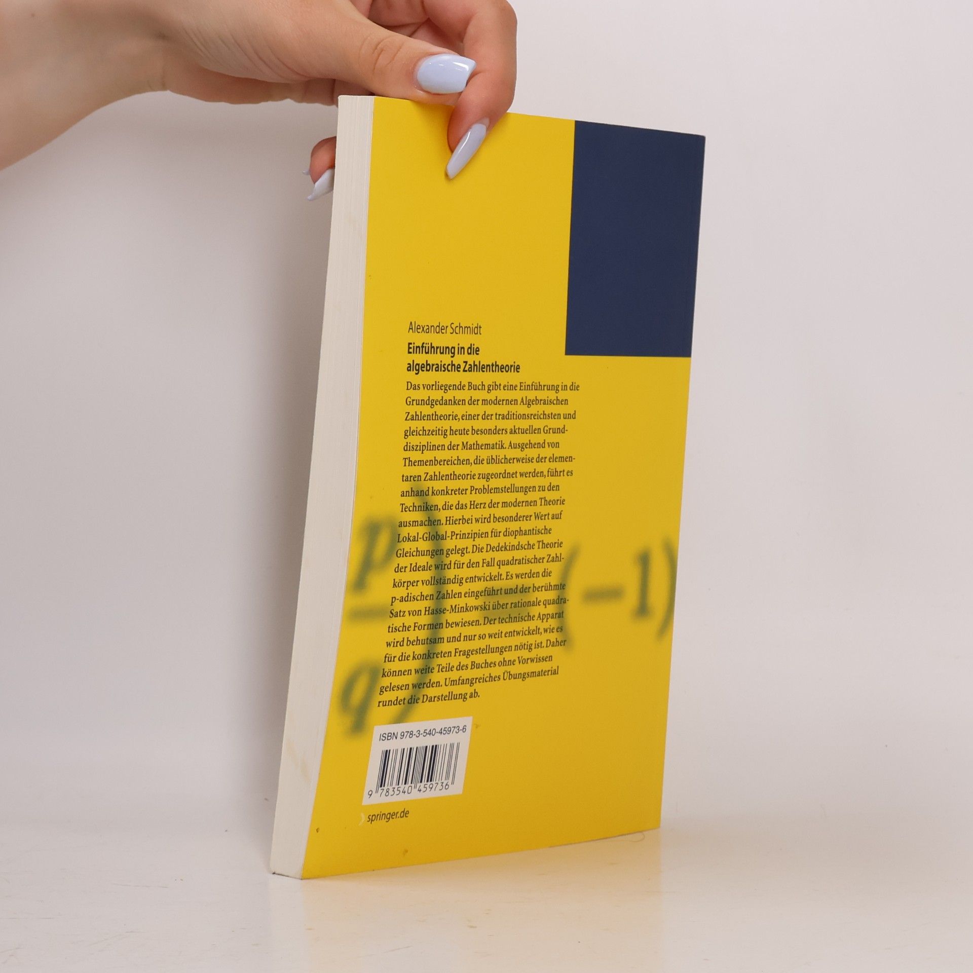 Alexander Schmidt Springer-Lehrbuch: Einführung in die algebraische Zahlentheorie