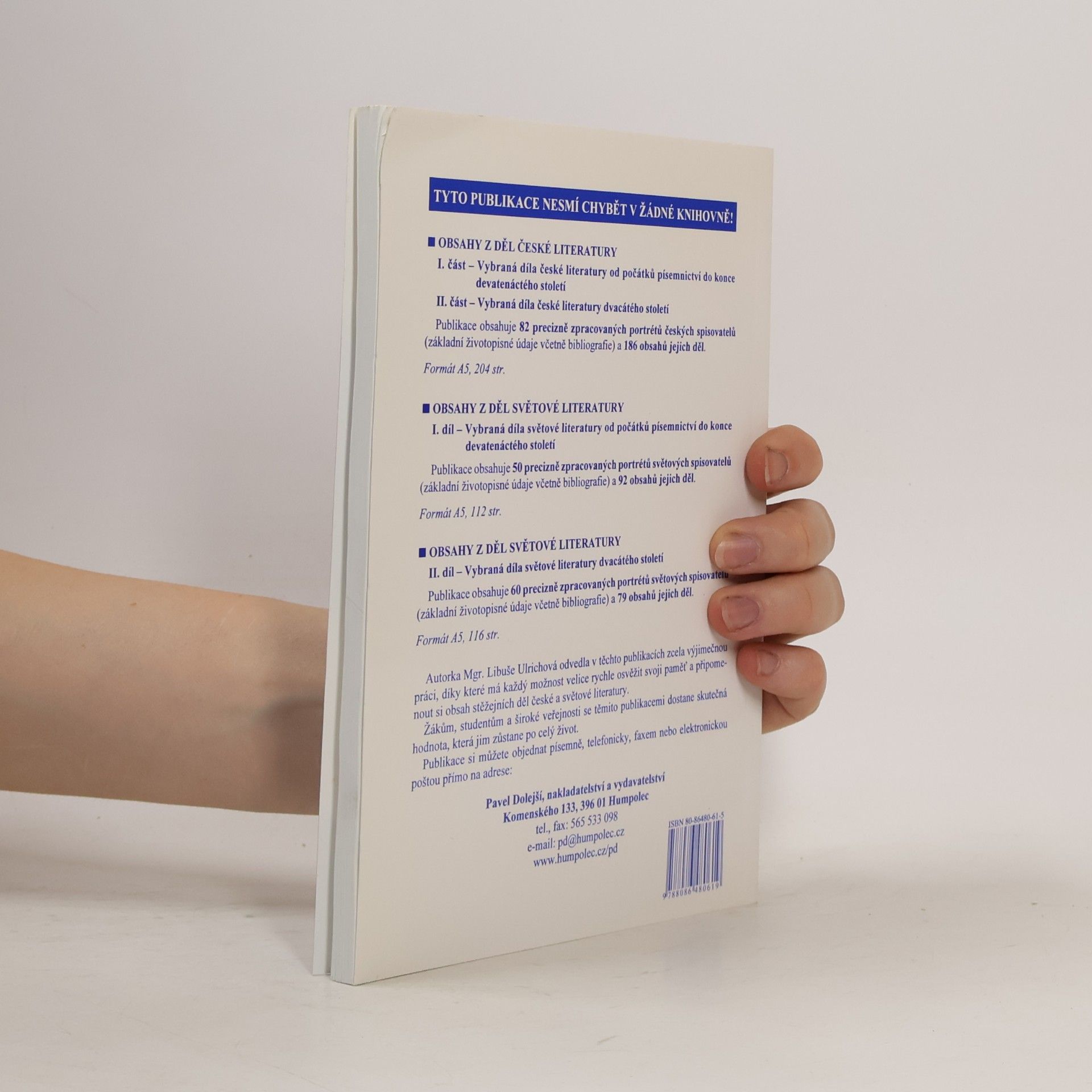Ulrichová Libuše Obsahy z děl světové literatury. I. díl, Vybraná díla světové literatury od počátků písemnictví do konce devatenáctého století