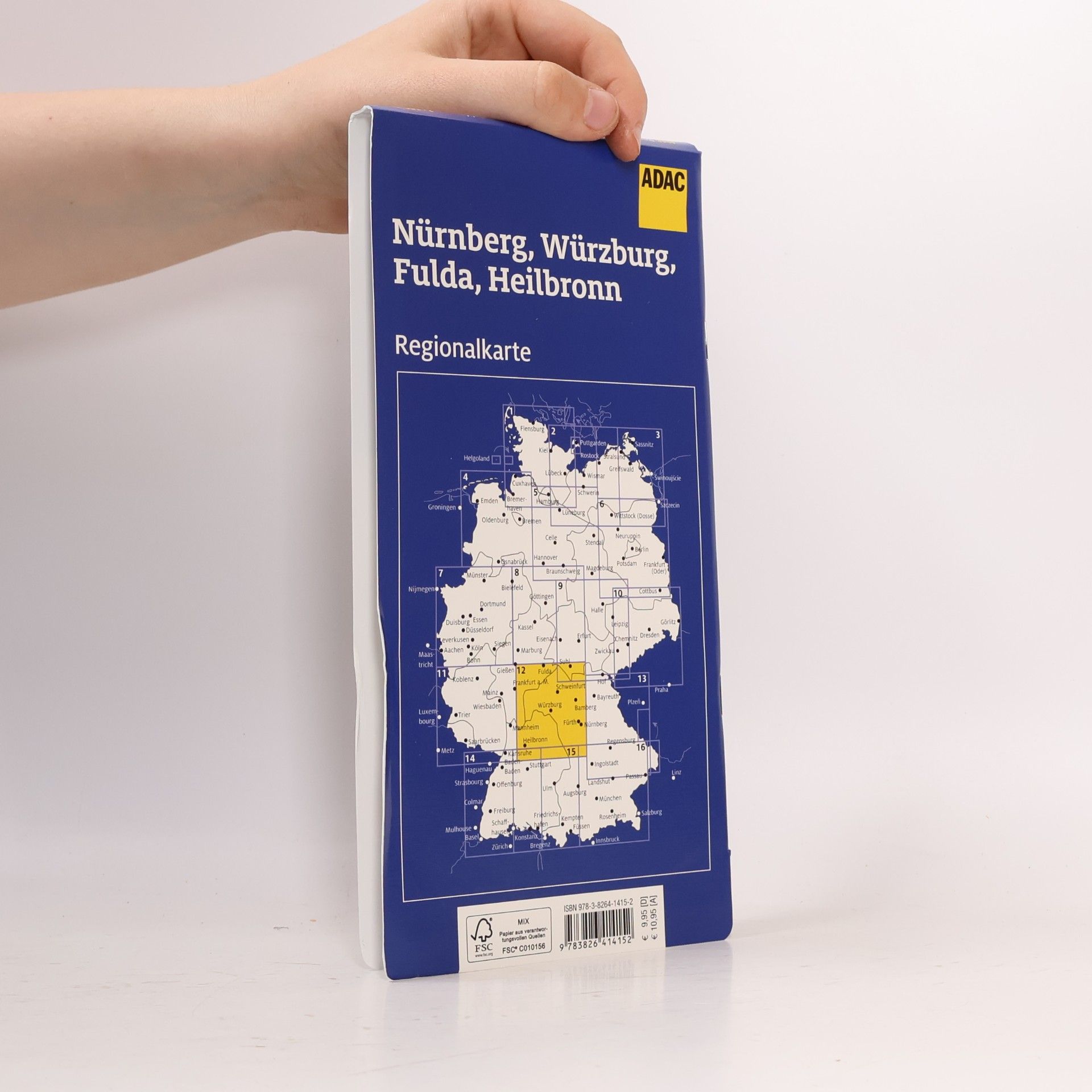Various authors ADAC Regionalkarte Blatt 12 Nürnberg, Würzburg, Fulda, Heilbronn 1:150 000