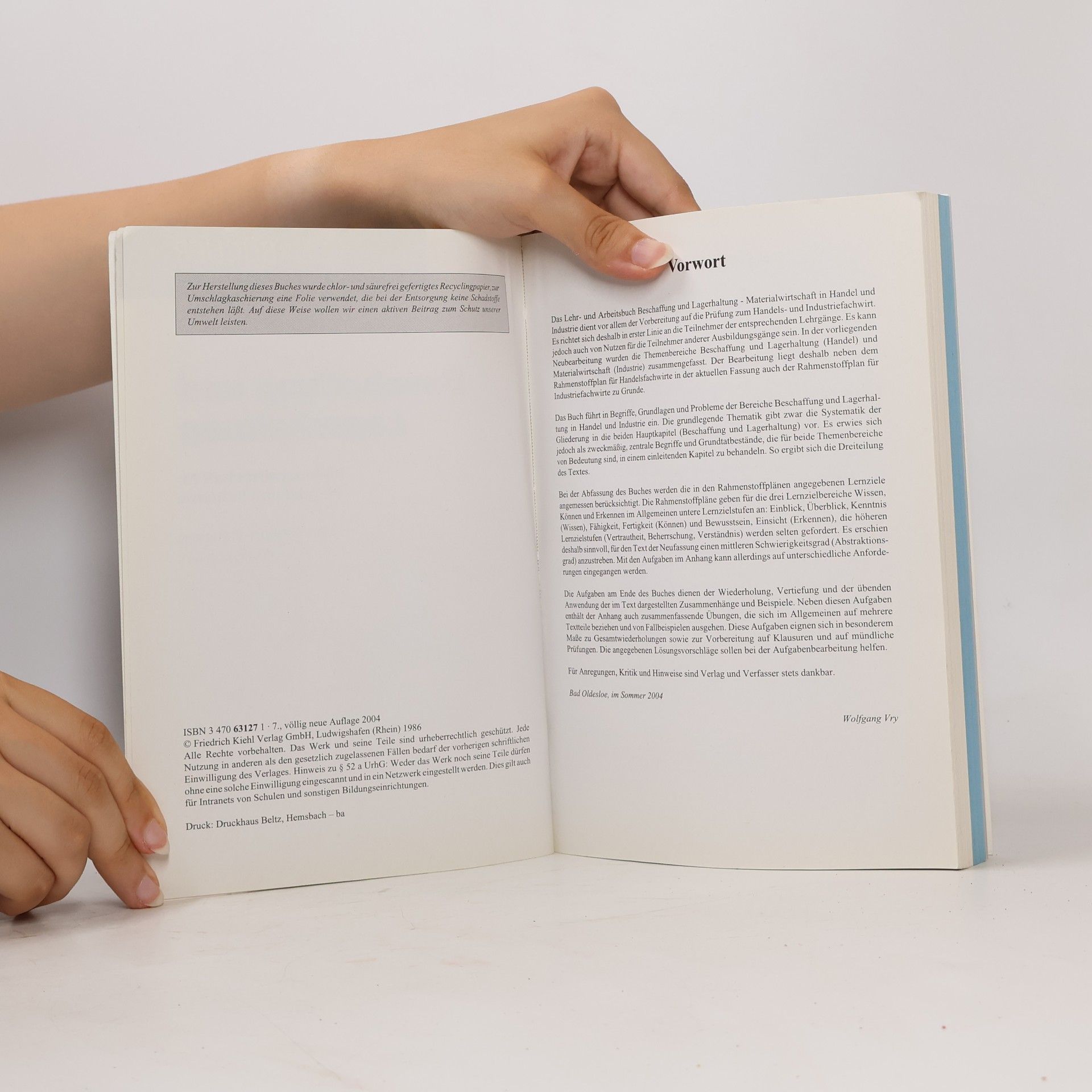 Wolfgang Vry Lehrbücher für Fachwirte und Fachkaufleute: Beschaffung und Lagerhaltung