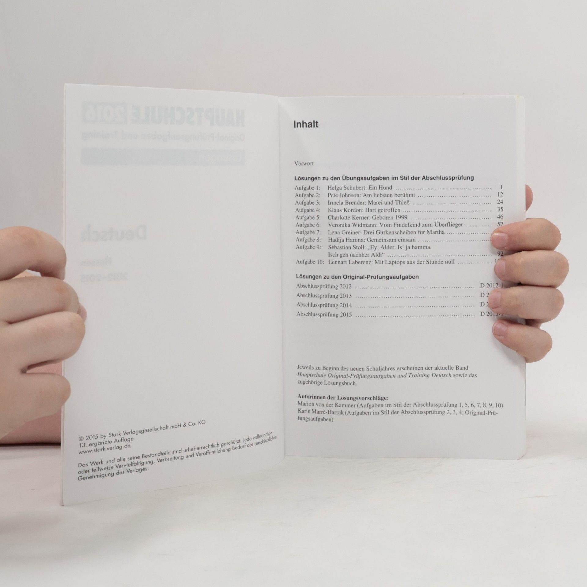 Marion von der Kammer Deutsch Lösungsheft