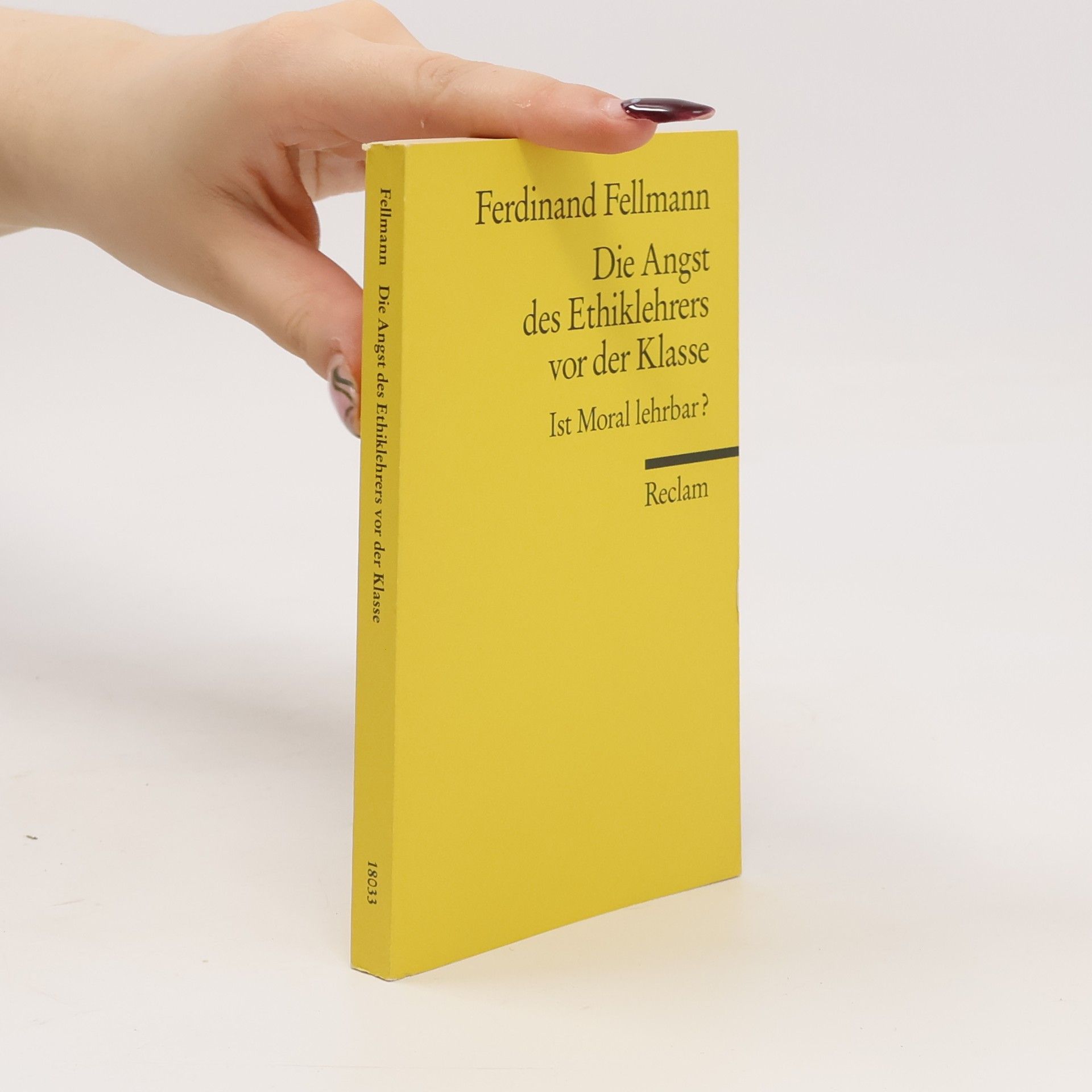 Ferdinand Fellmann Die Angst des Ethiklehrers vor der Klasse