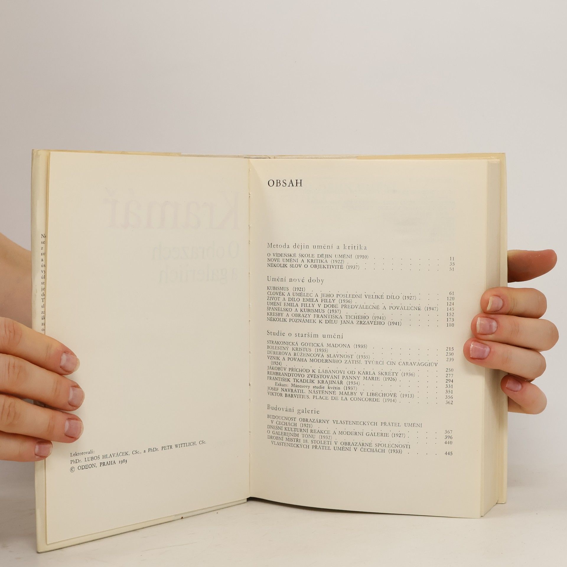 Vincenc Kramář O obrazech a galeriích