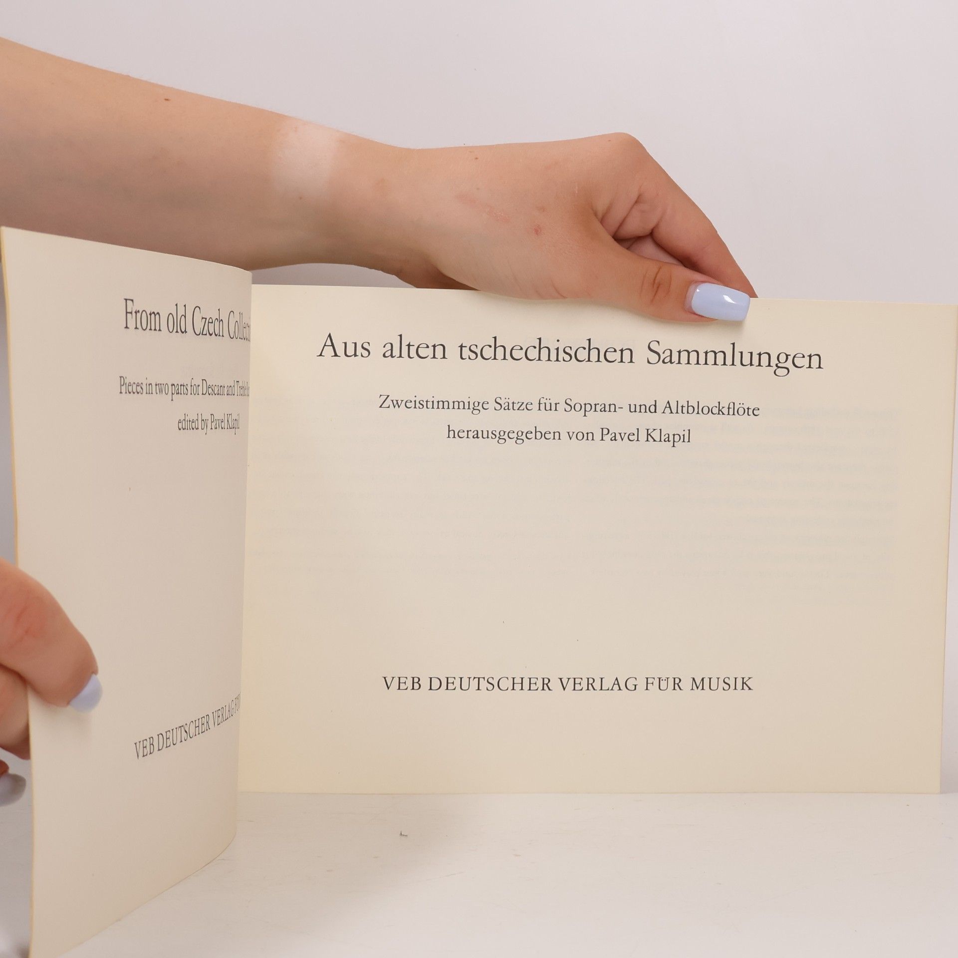 Autorenkollektiv Aus alten tschechischen Sammlungen : zweistimmige Sätze für Sopran-und Altblockflöte