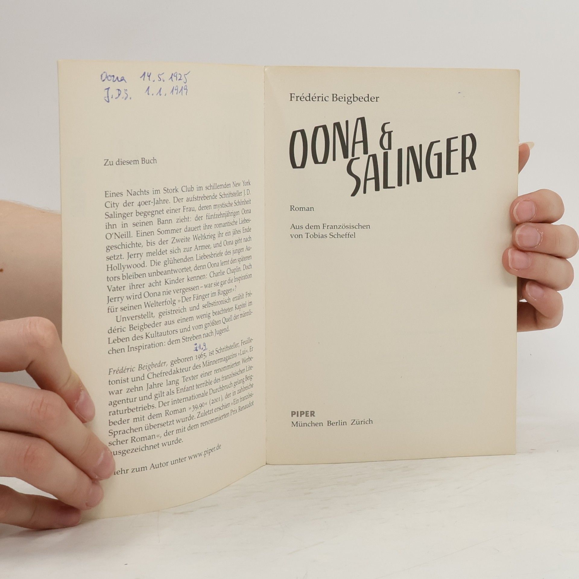 Frédéric Beigbeder Oona & Salinger