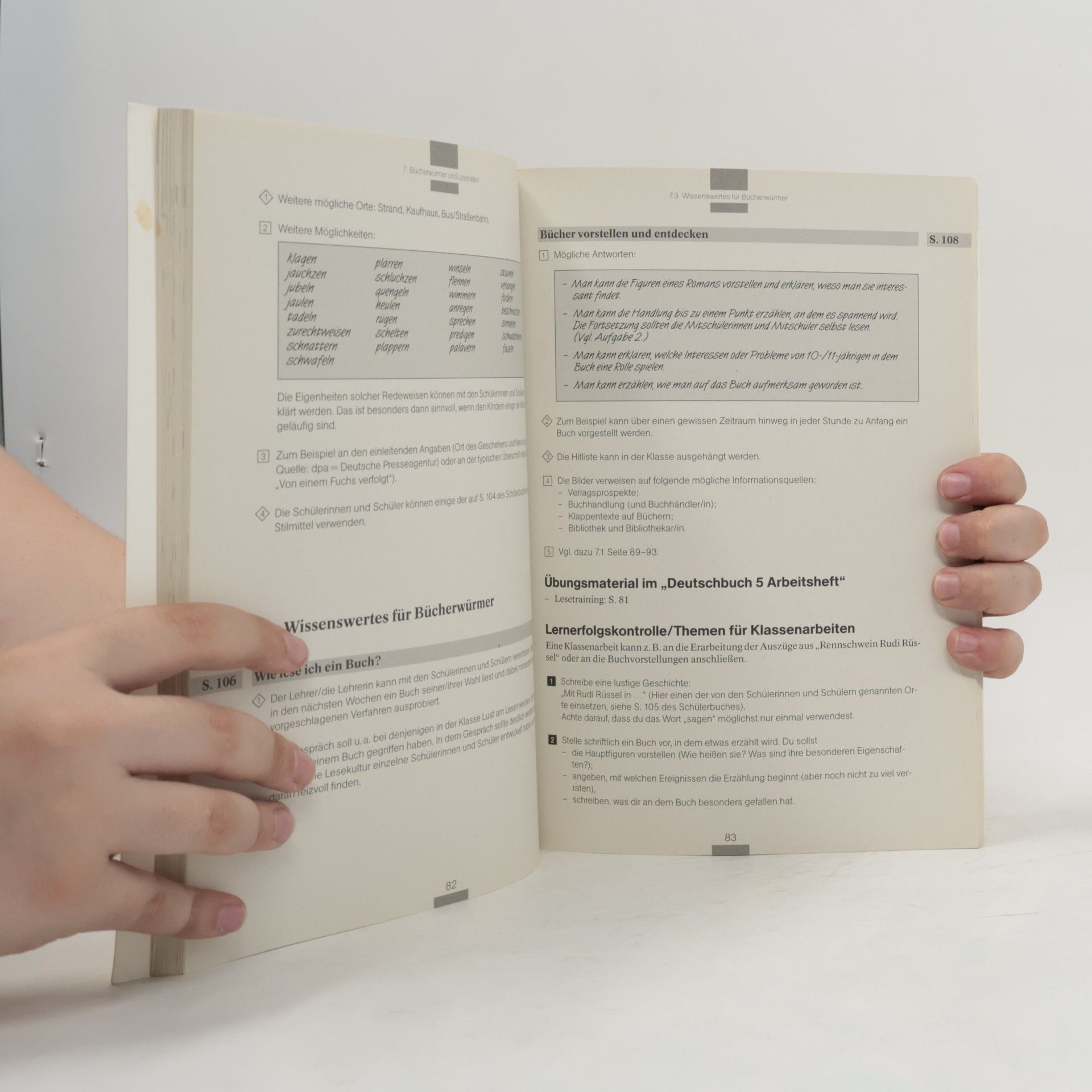 Deutschbuch. Sprach- und Lesebuch. Grundausgabe. 5. Schuljahr. Handreichungen für den Unterricht.