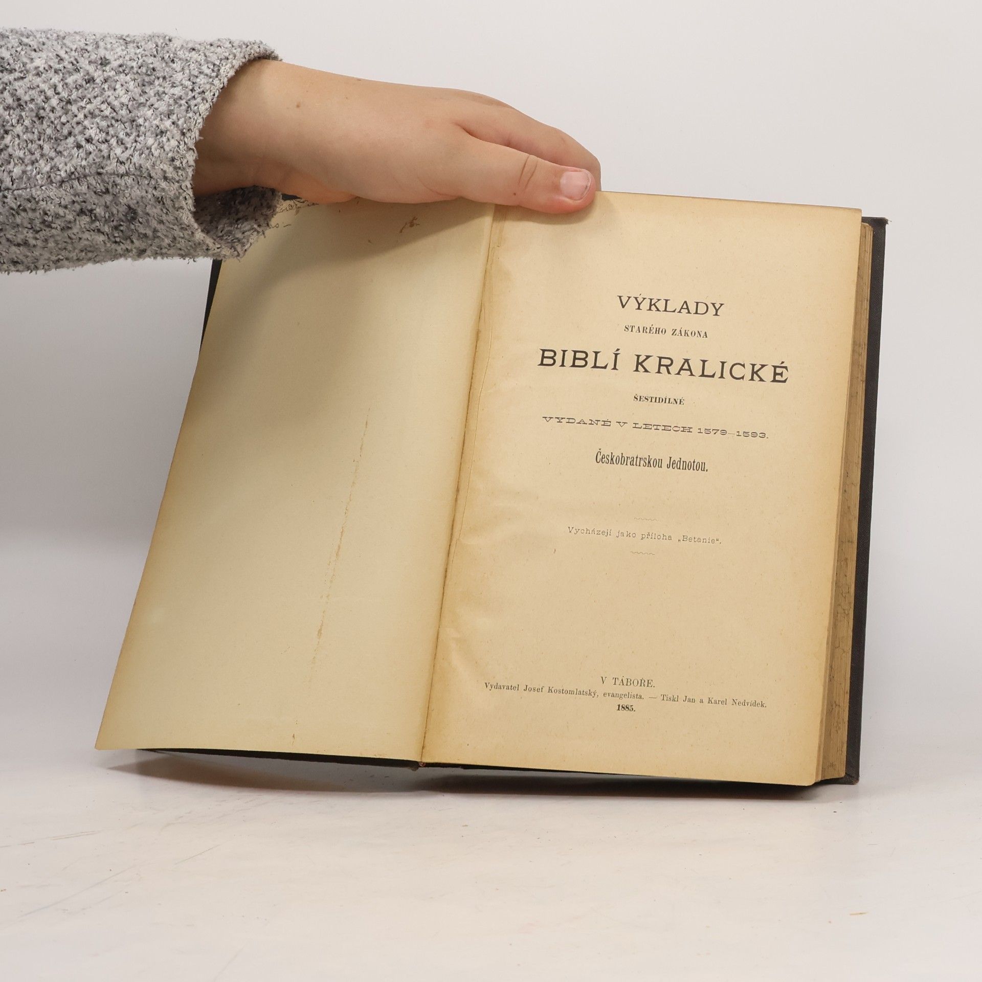 Collectif d'auteurs Výklady Starého zákona Biblí Kralické šestidílné vydané v letech 1579-1593 Českobratrskou jednotou