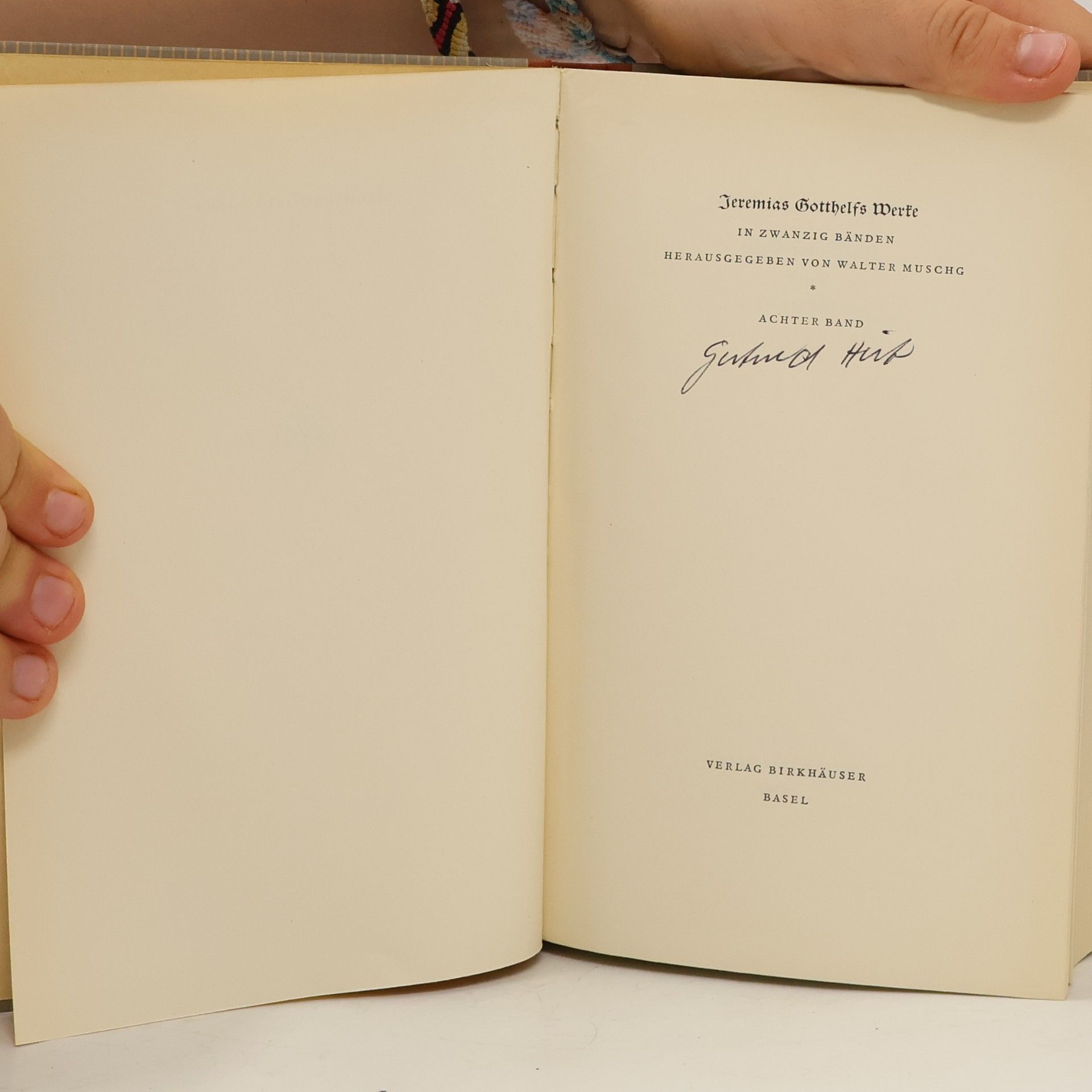 Walter Muschg Jeremias Gotthelf Werke 8.