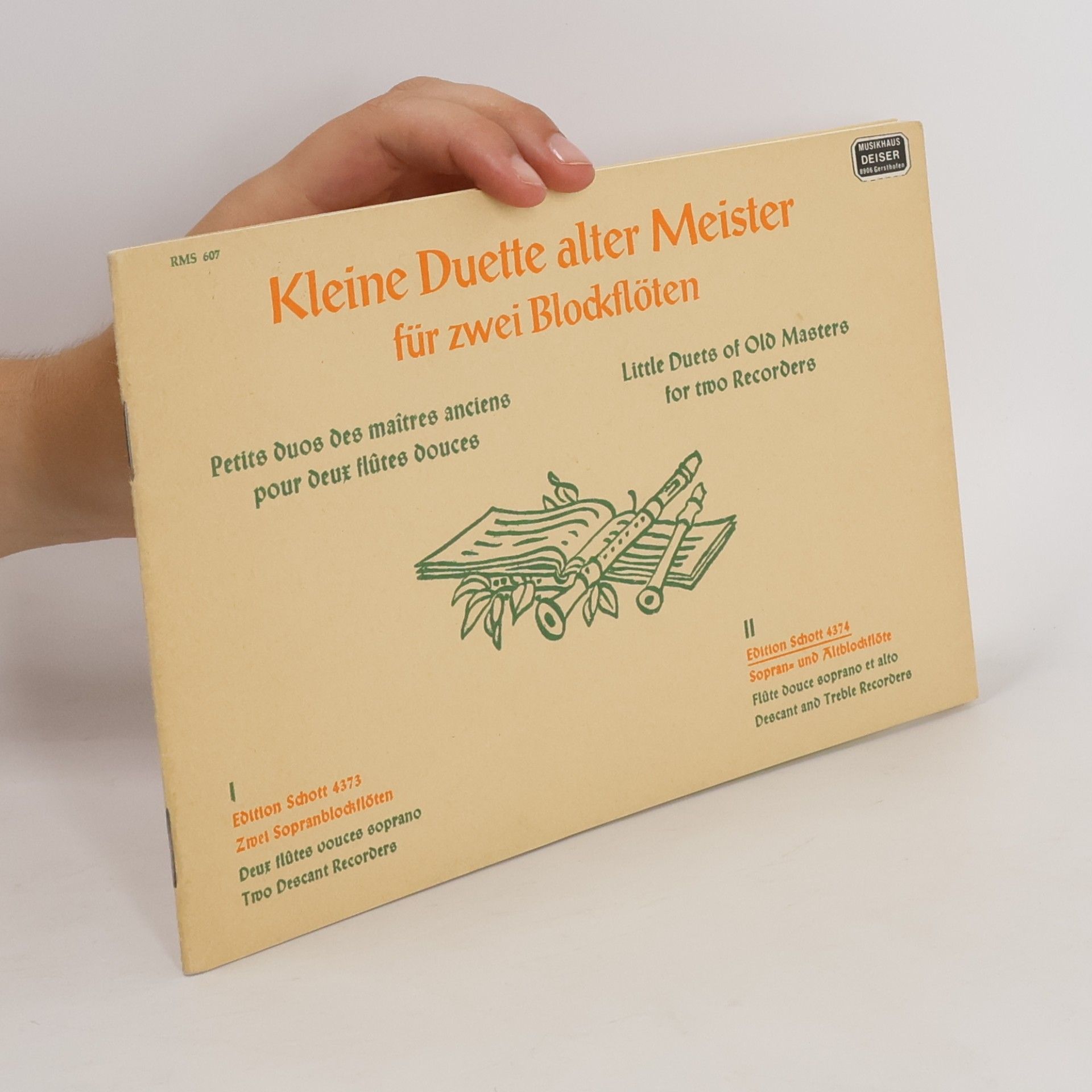 Kolektiv autorů Kleine Duette alter Meister : für zwei Blockflöten
