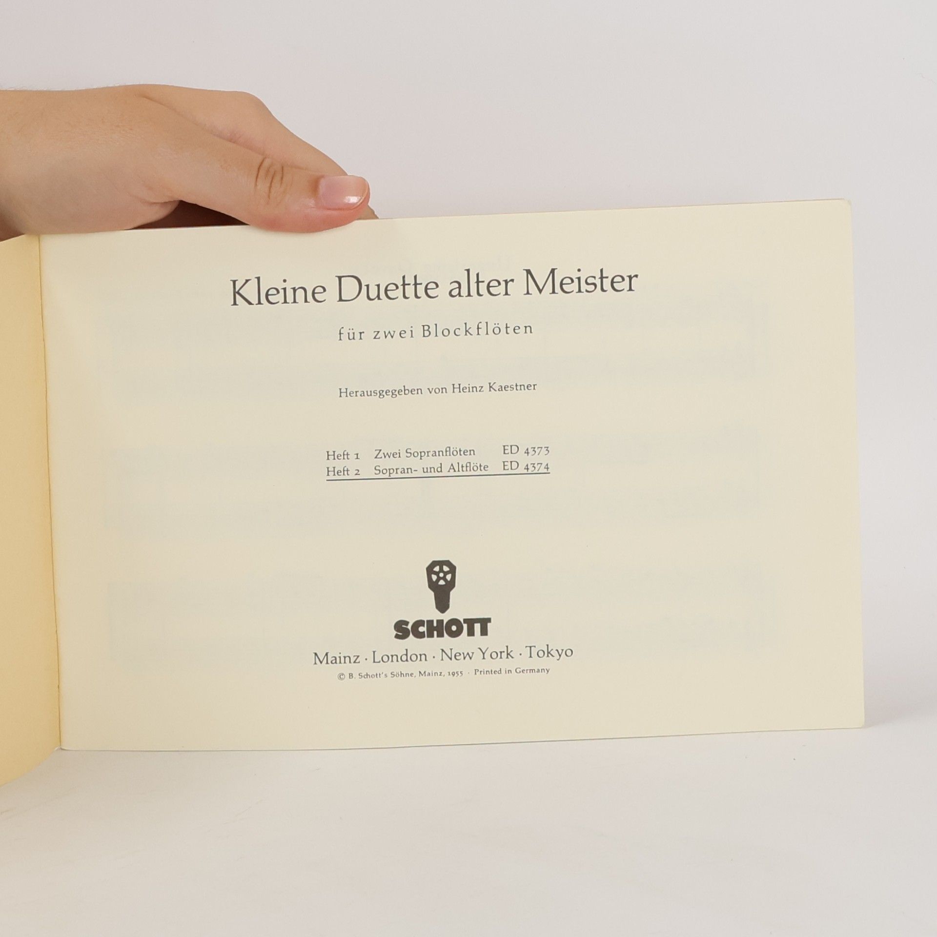 Kolektiv autorů Kleine Duette alter Meister : für zwei Blockflöten