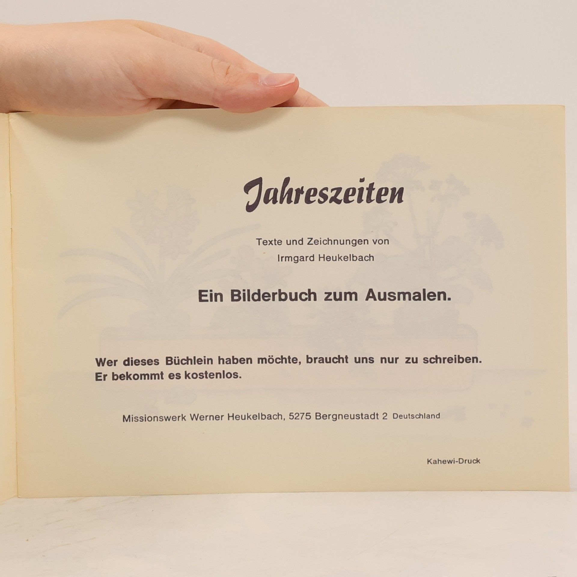 Irmgard Heukelbach Jahreszeiten. Ein Bilderbuch zum Ausmalen