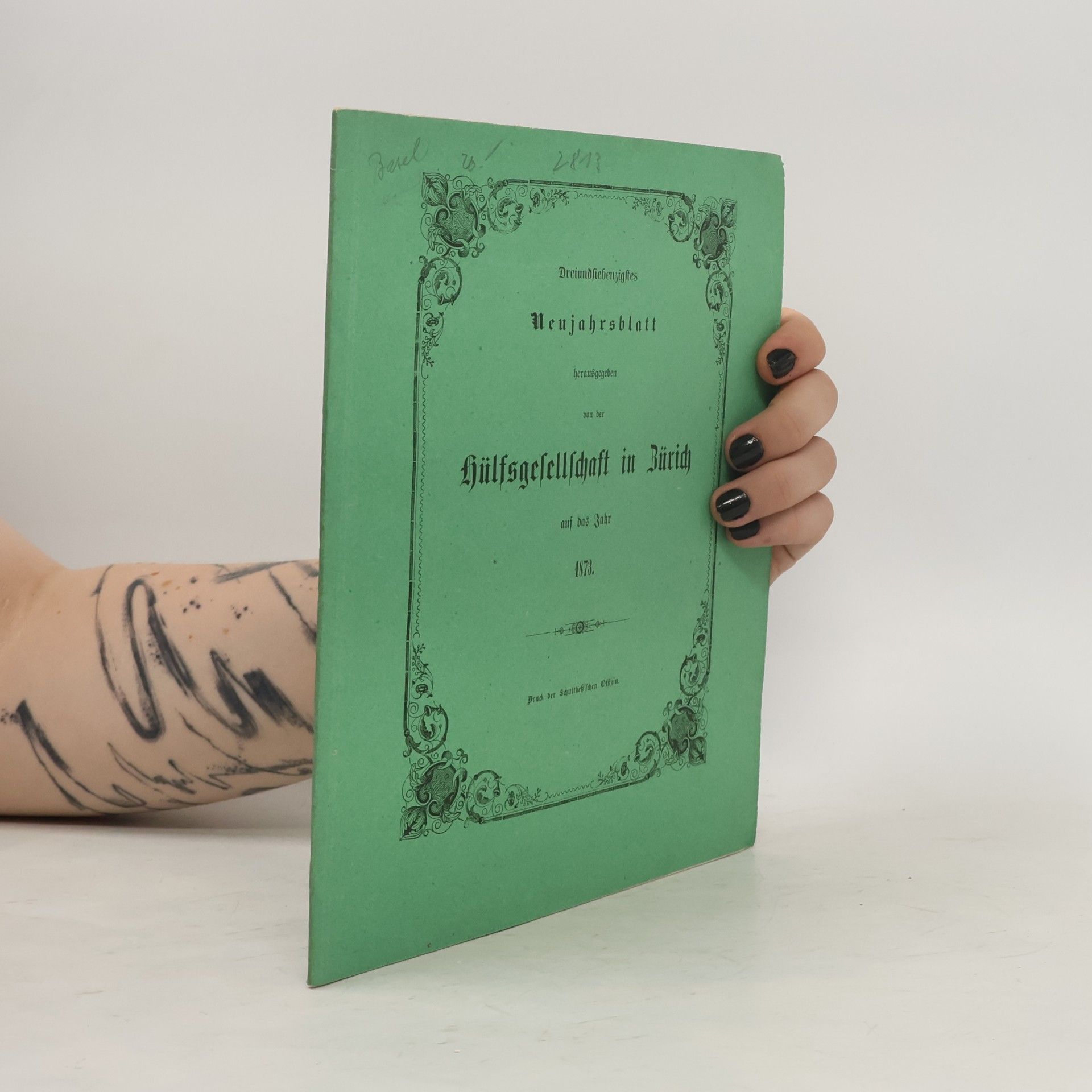 kolektiv Neujahrsblatt von der Hülfsgesellschaft in Zürich