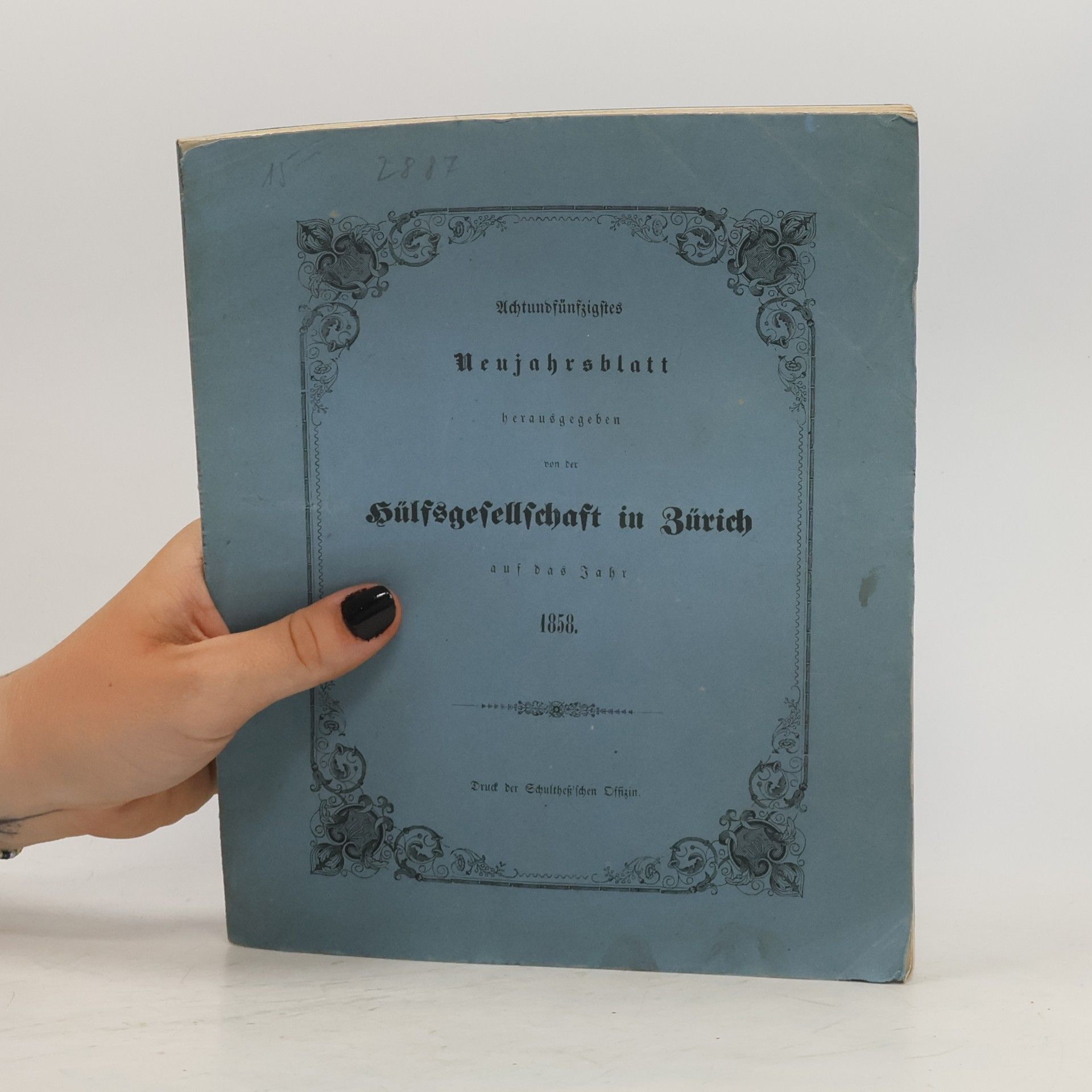 kolektiv Hülgsgesellschaft in Zürich auf das Jahr 1858
