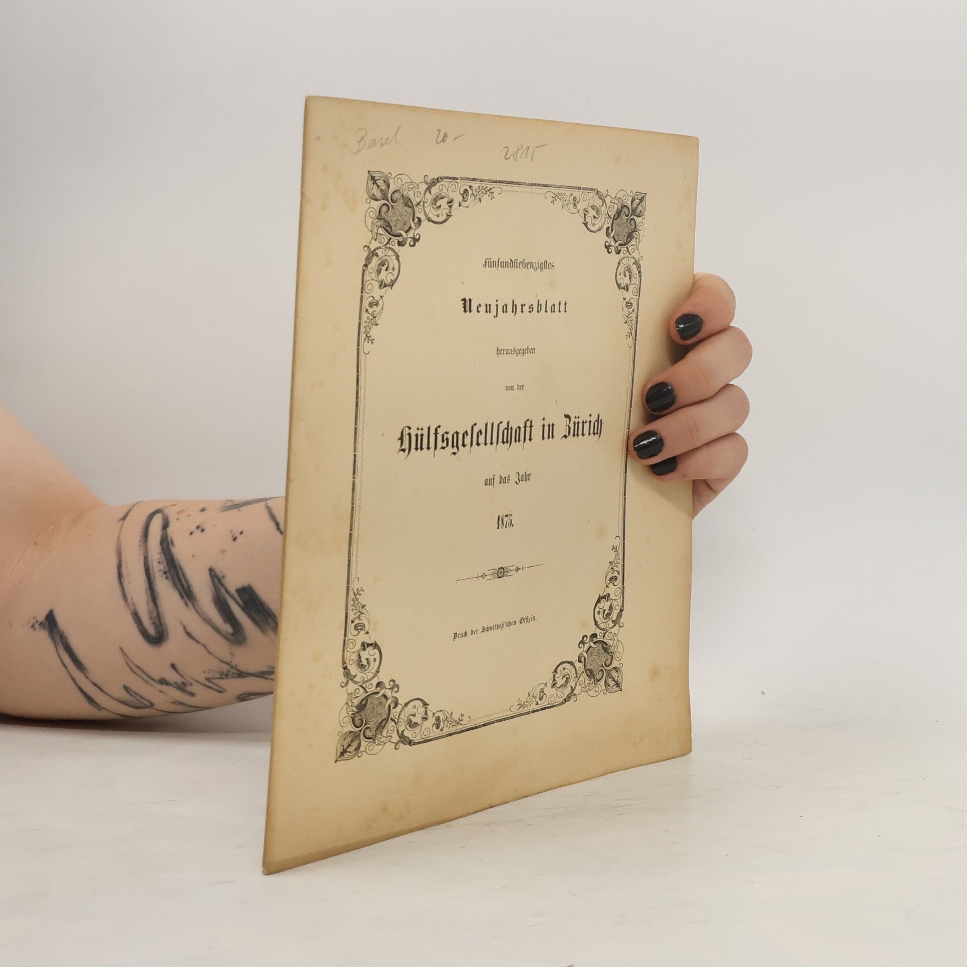 kolektiv Hülsgesellschaft in Zürich auf das Jahr 1875