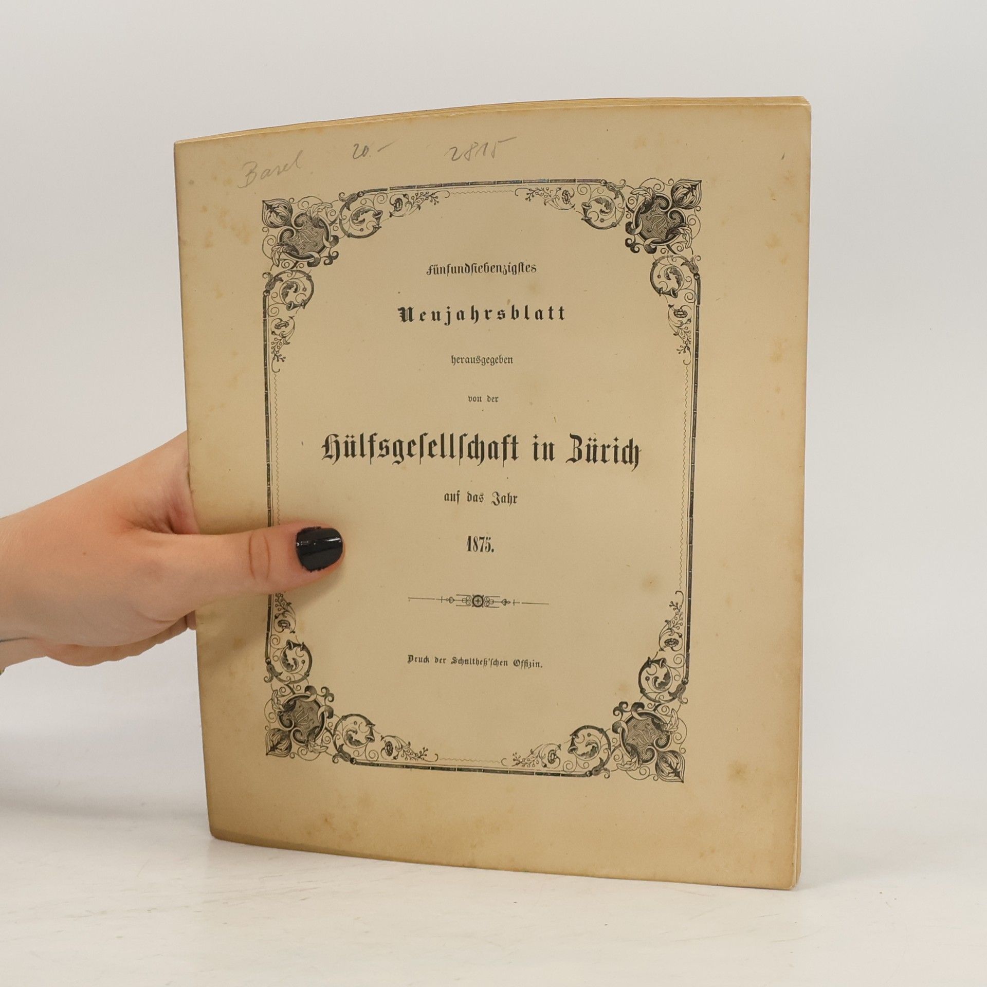 kolektiv Hülsgesellschaft in Zürich auf das Jahr 1875