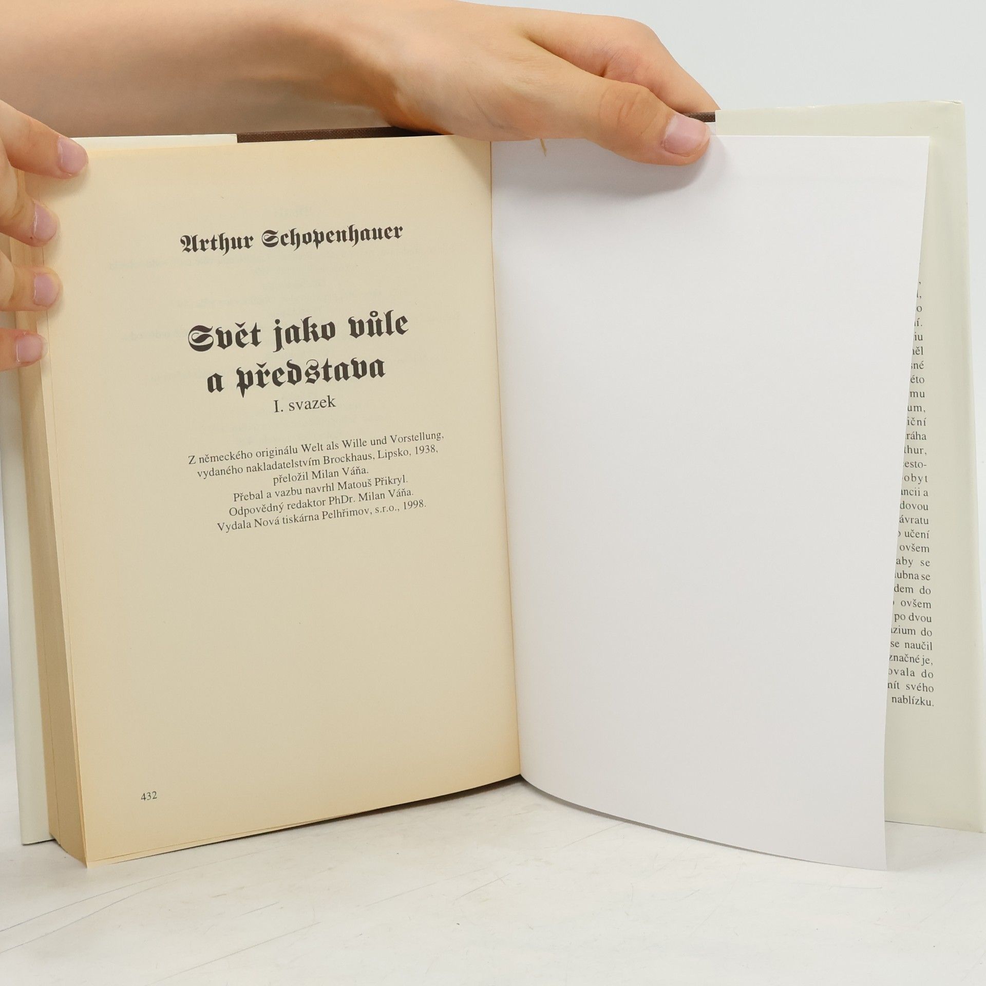 Arthur Schopenhauer Svět jako vůle a představa I.