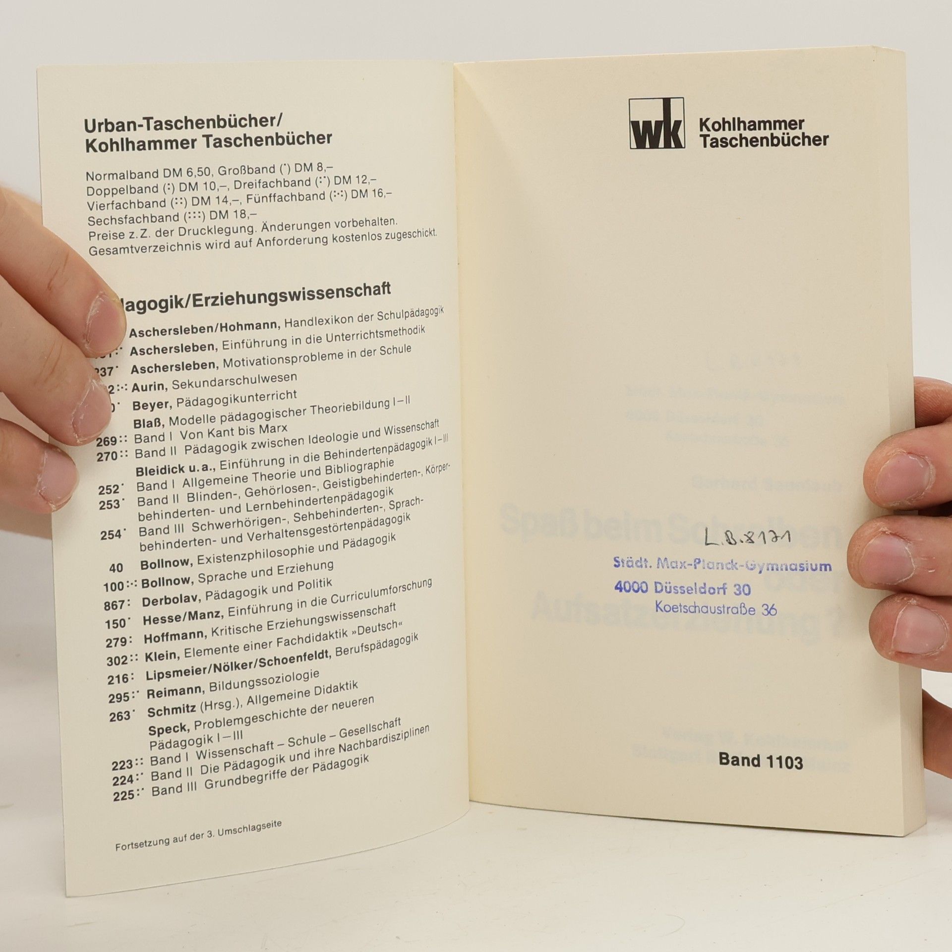 Gerhard Sennlaub Spaß beim Schreiben oder Aufsatzerziehung?