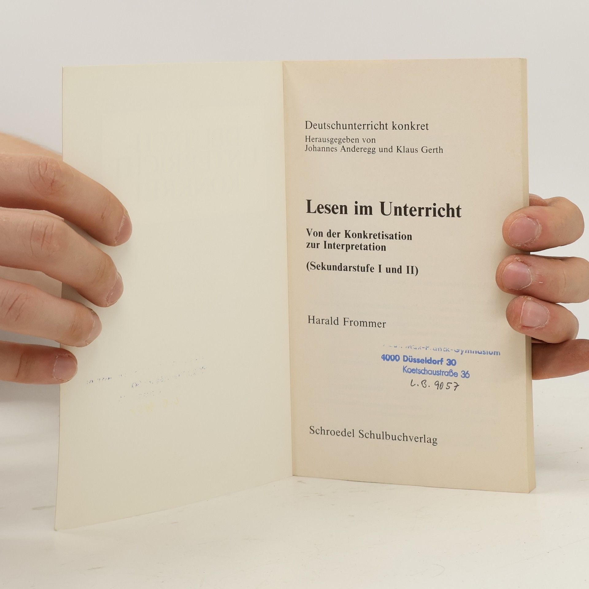 Harald Frommer Lesen im Unterricht