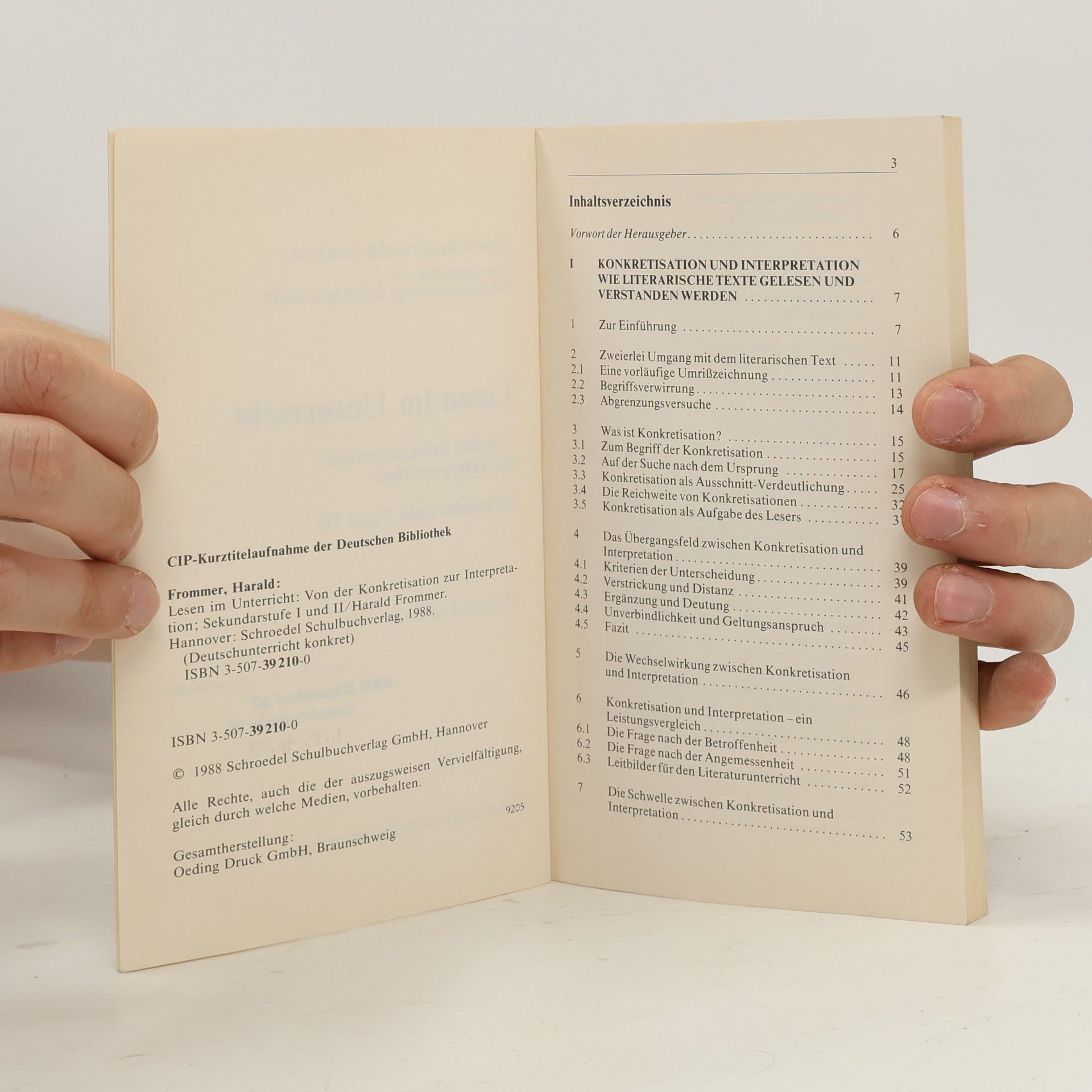 Harald Frommer Lesen im Unterricht