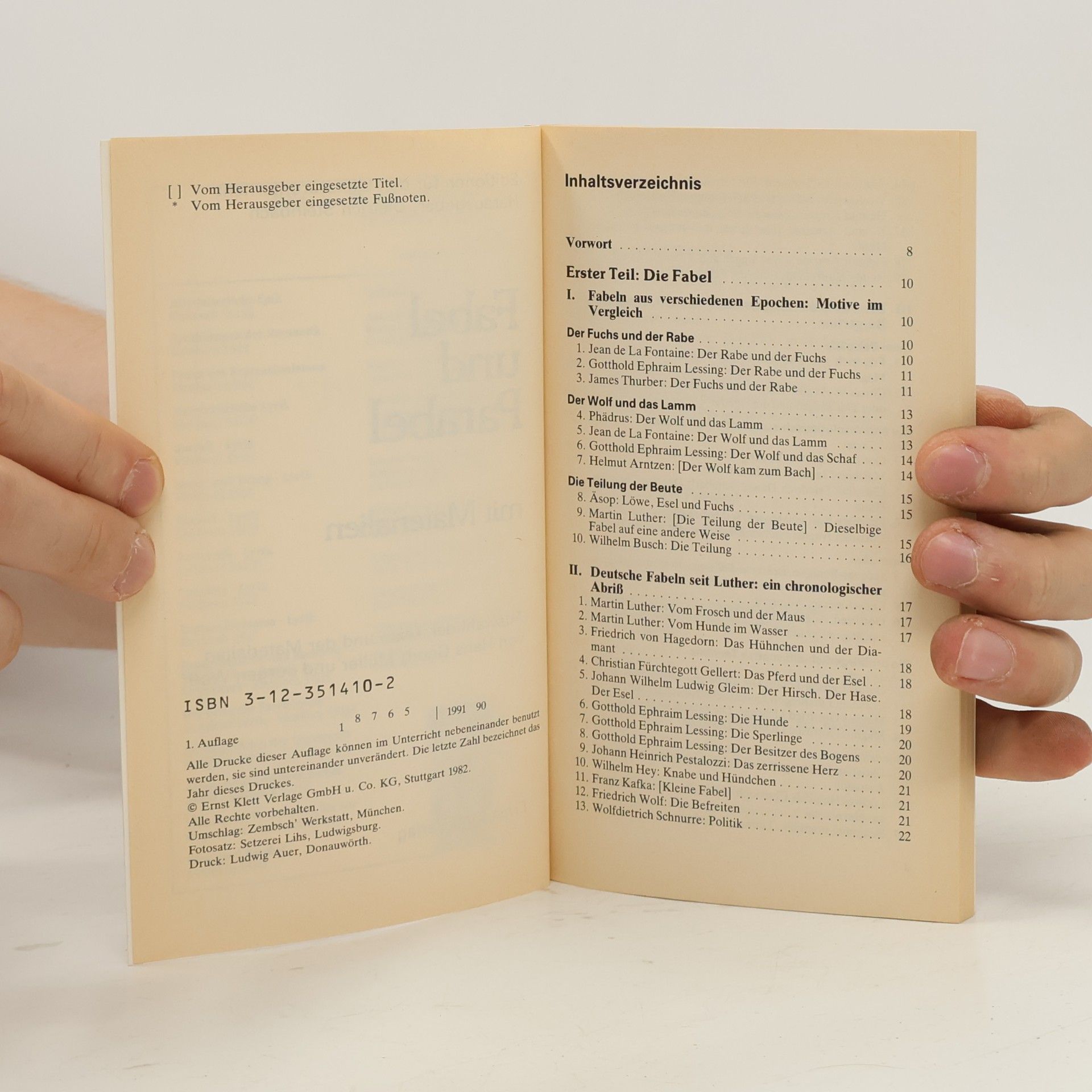 Hans G. Müller Fabel und Parabel. Textausgabe mit Materialien