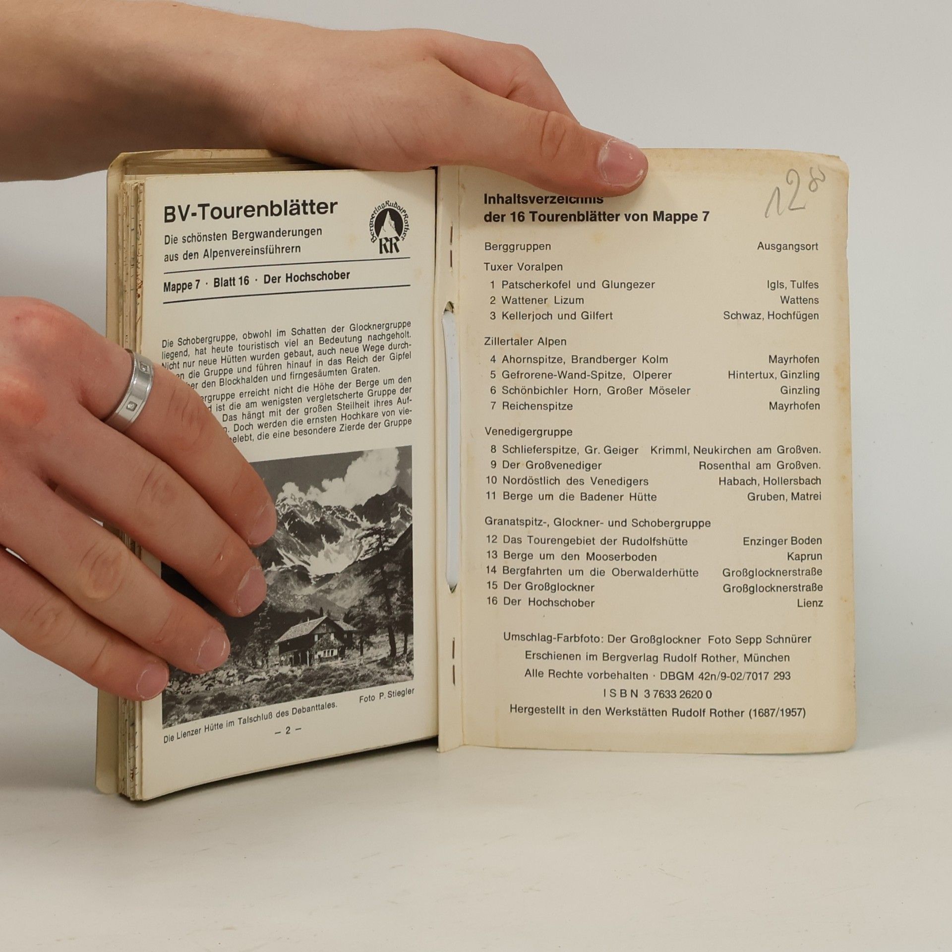 Rudolf Rother BV-Tourenblätter. Die schönsten Bergwanderungen aus den Alpenvereinsführern. Mappe 7: Zillertaler Alpen, Glockner- und Venedigergruppe