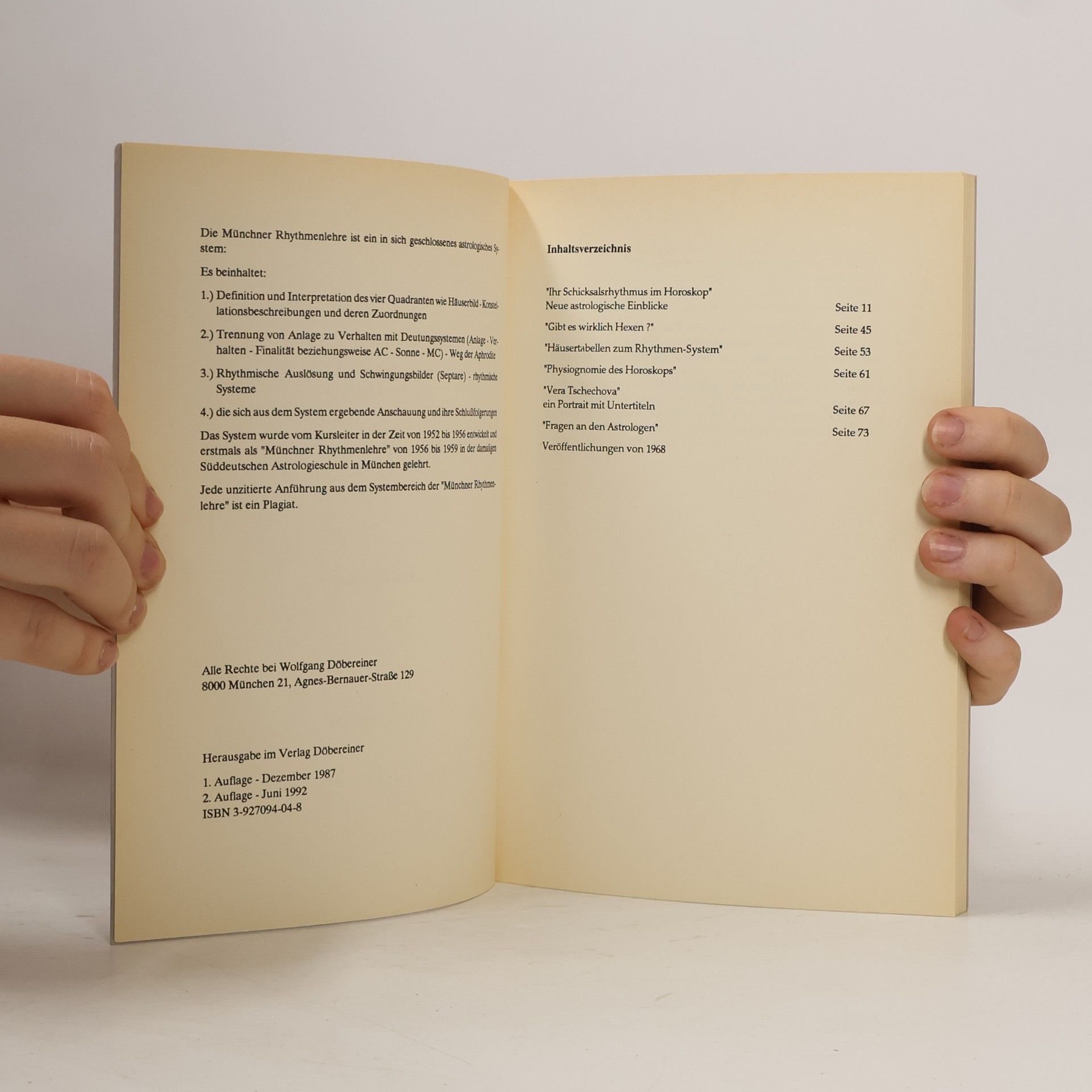 Wolfgang Döbereiner Erste Veröffentlichungen: von 1953 bis 1957