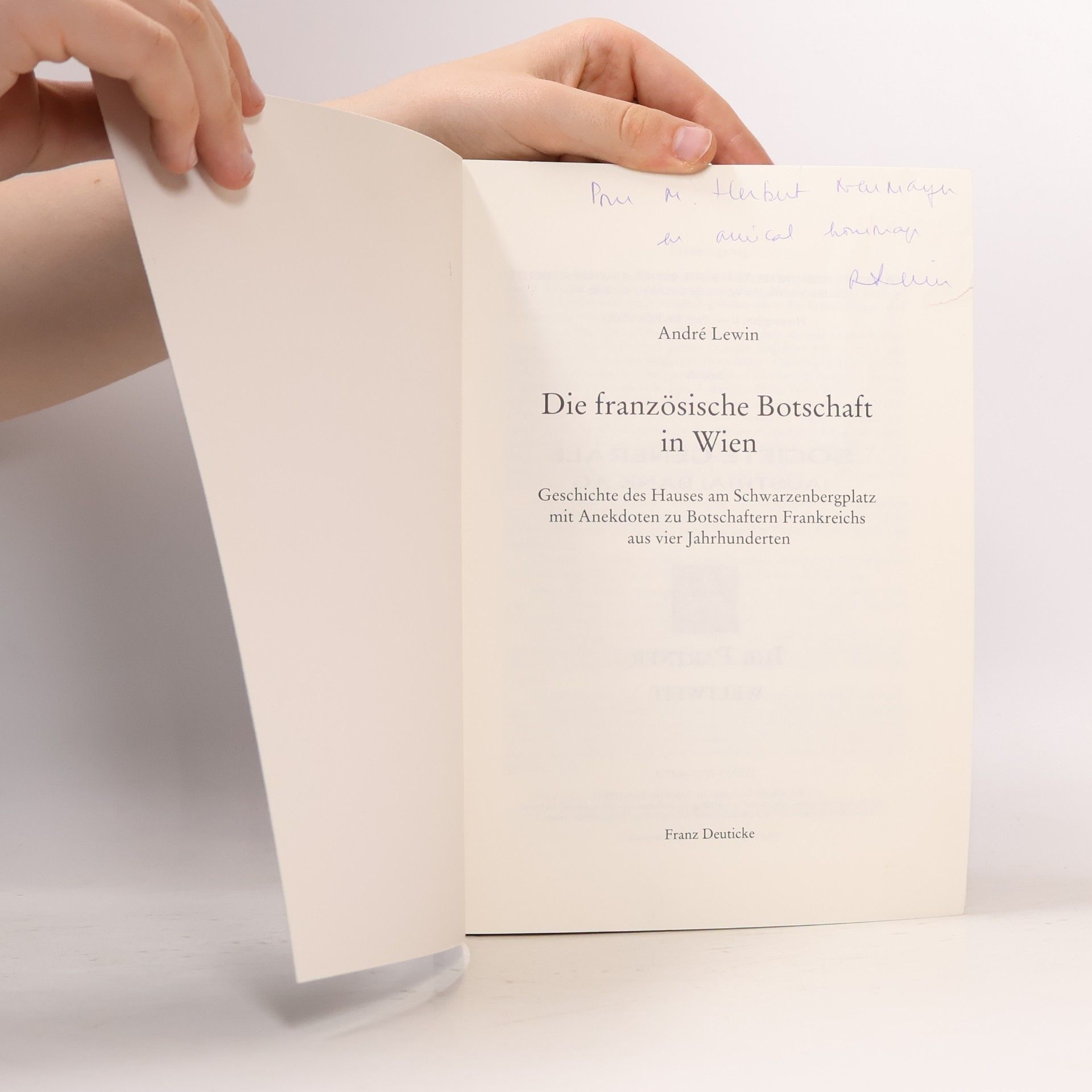 André Lewin Die französische Botschaft in Wien