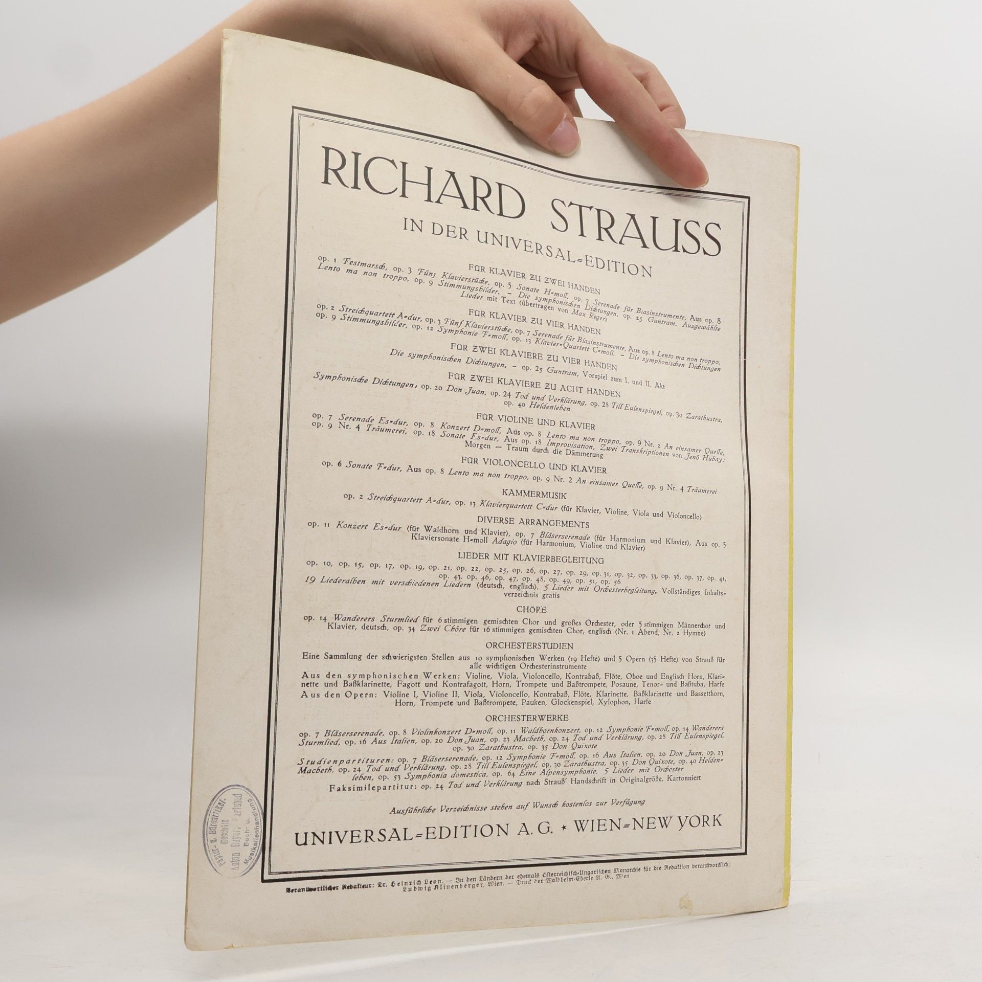 Various authors Musik für Alle. Richard Strauss II. Heft