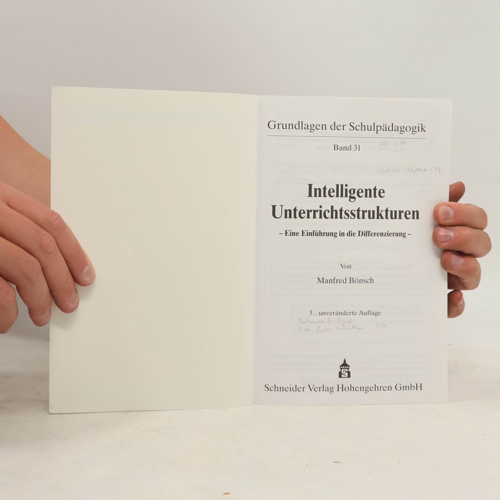 Manfred Bönsch Intelligente Unterrichtsstrukturen