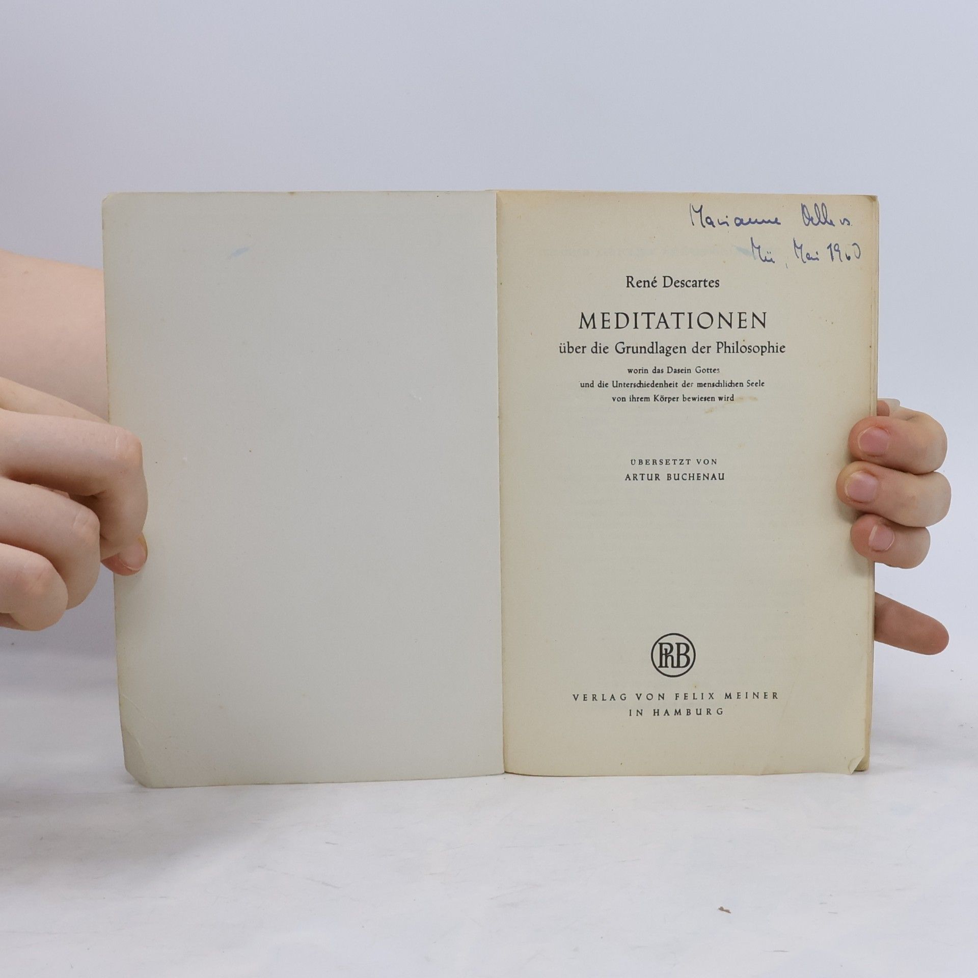 René Descartes Mediationen